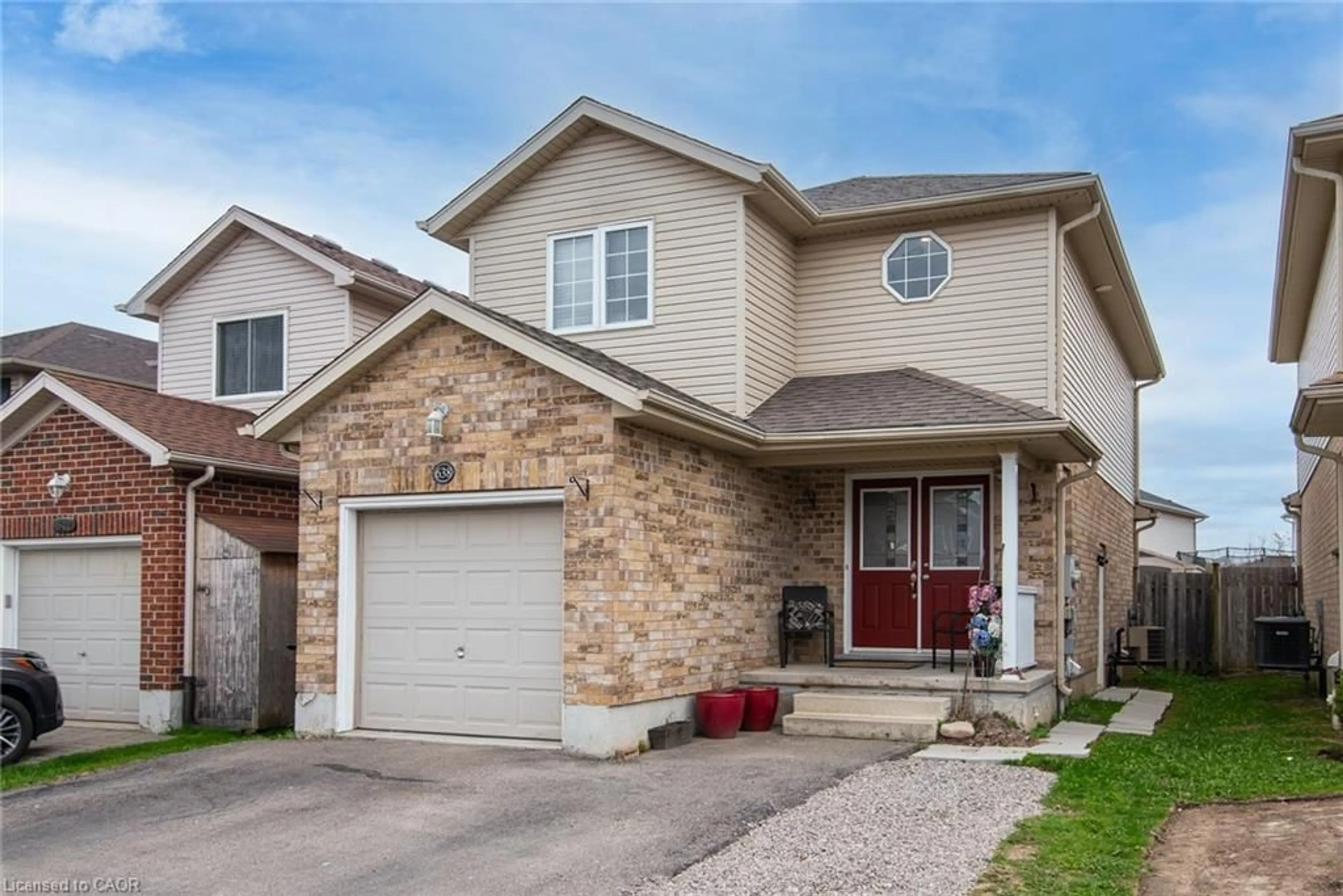 Home with brick exterior material, street for 638 Windflower Cres, Kitchener Ontario N2E 3S9