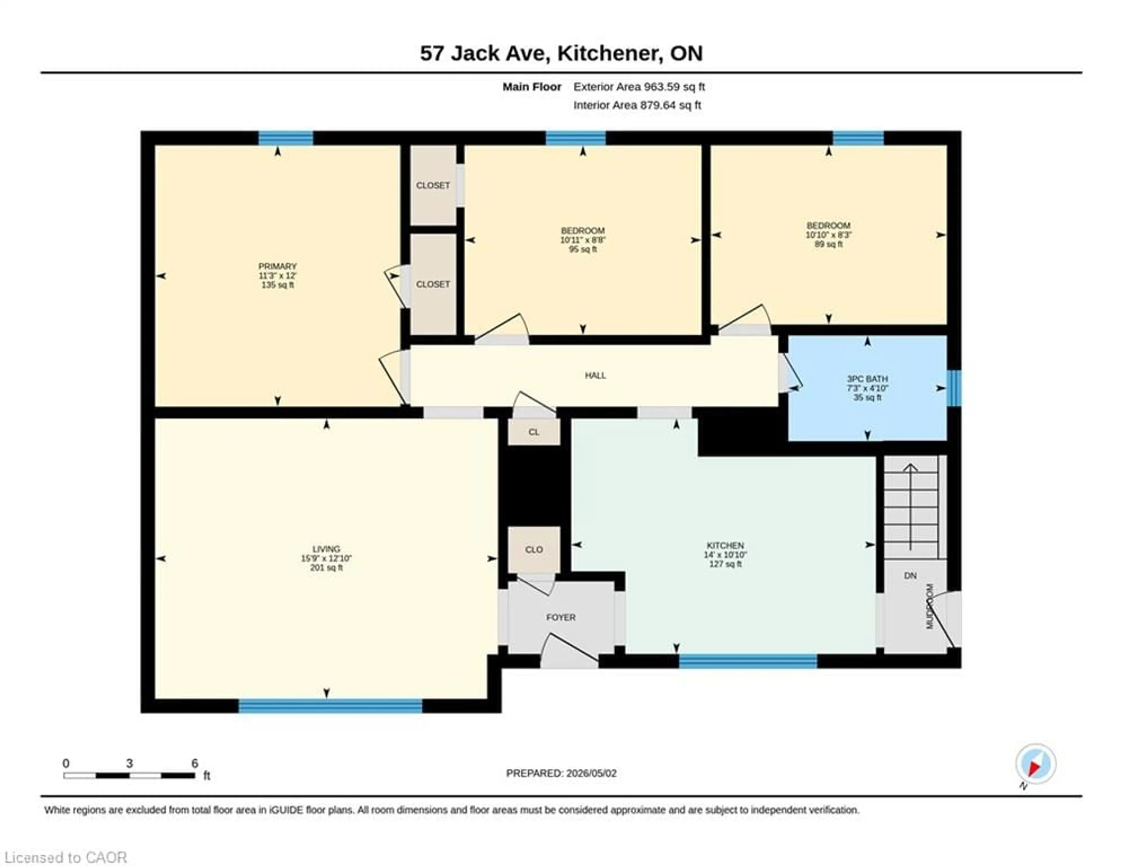 Floor plan for 57 Jack Ave, Kitchener Ontario N2M 1Z9