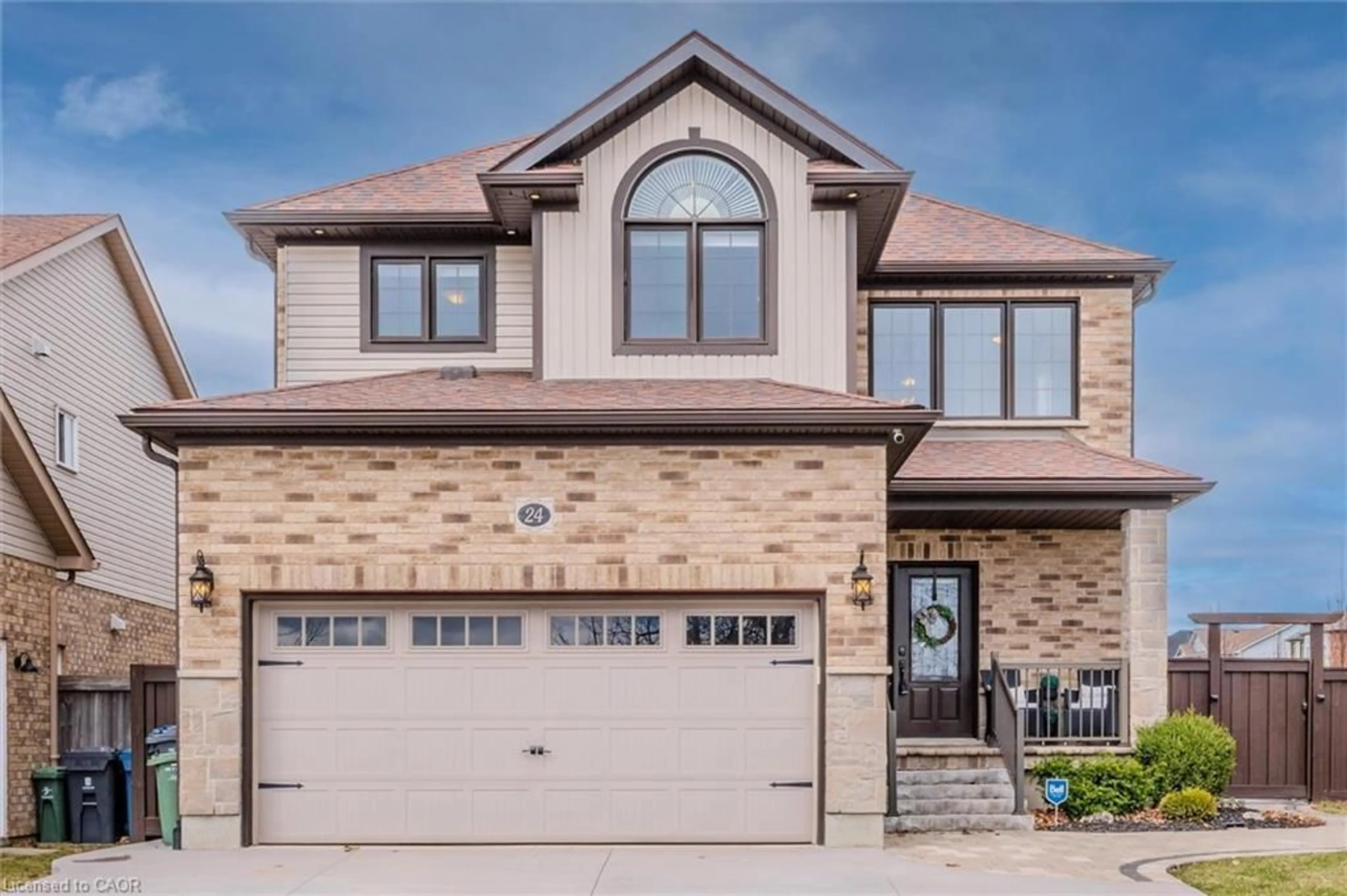 Home with brick exterior material, street for 24 Popham Dr, Guelph Ontario N1E 0B8