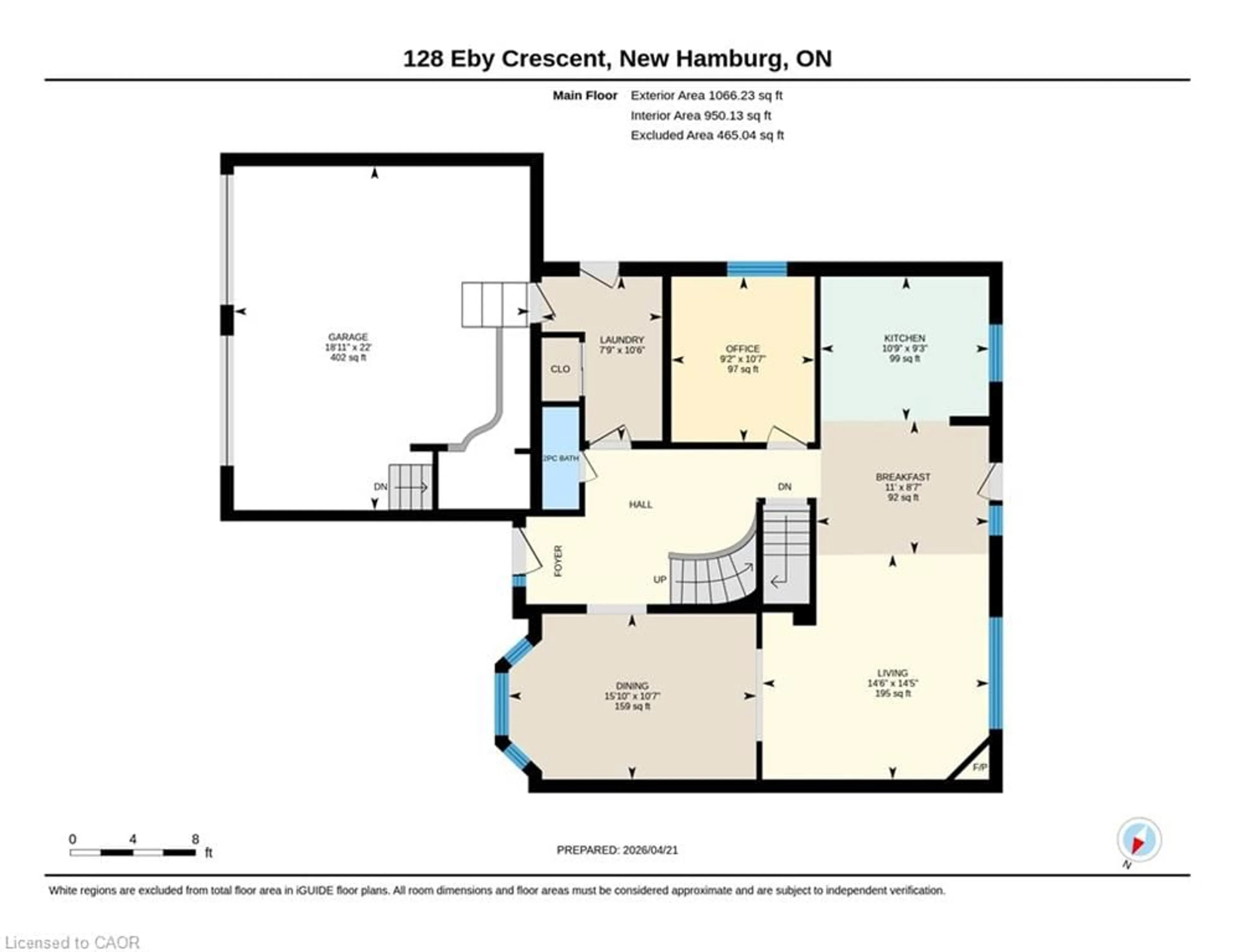 Floor plan for 128 Eby Cres, New Hamburg Ontario N3A 1Z2
