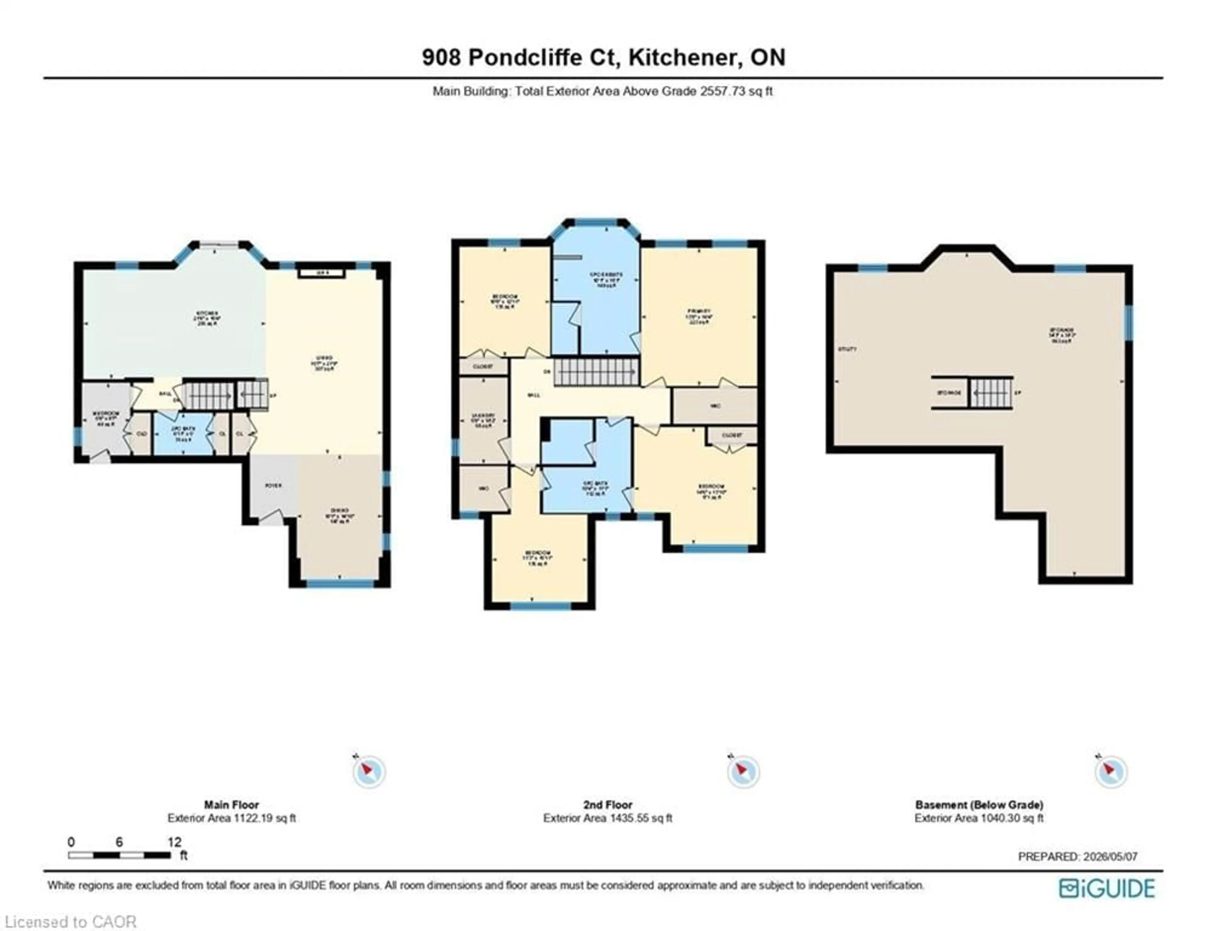 Floor plan for 908 Pondcliffe Crt, Kitchener Ontario N2R 0M4