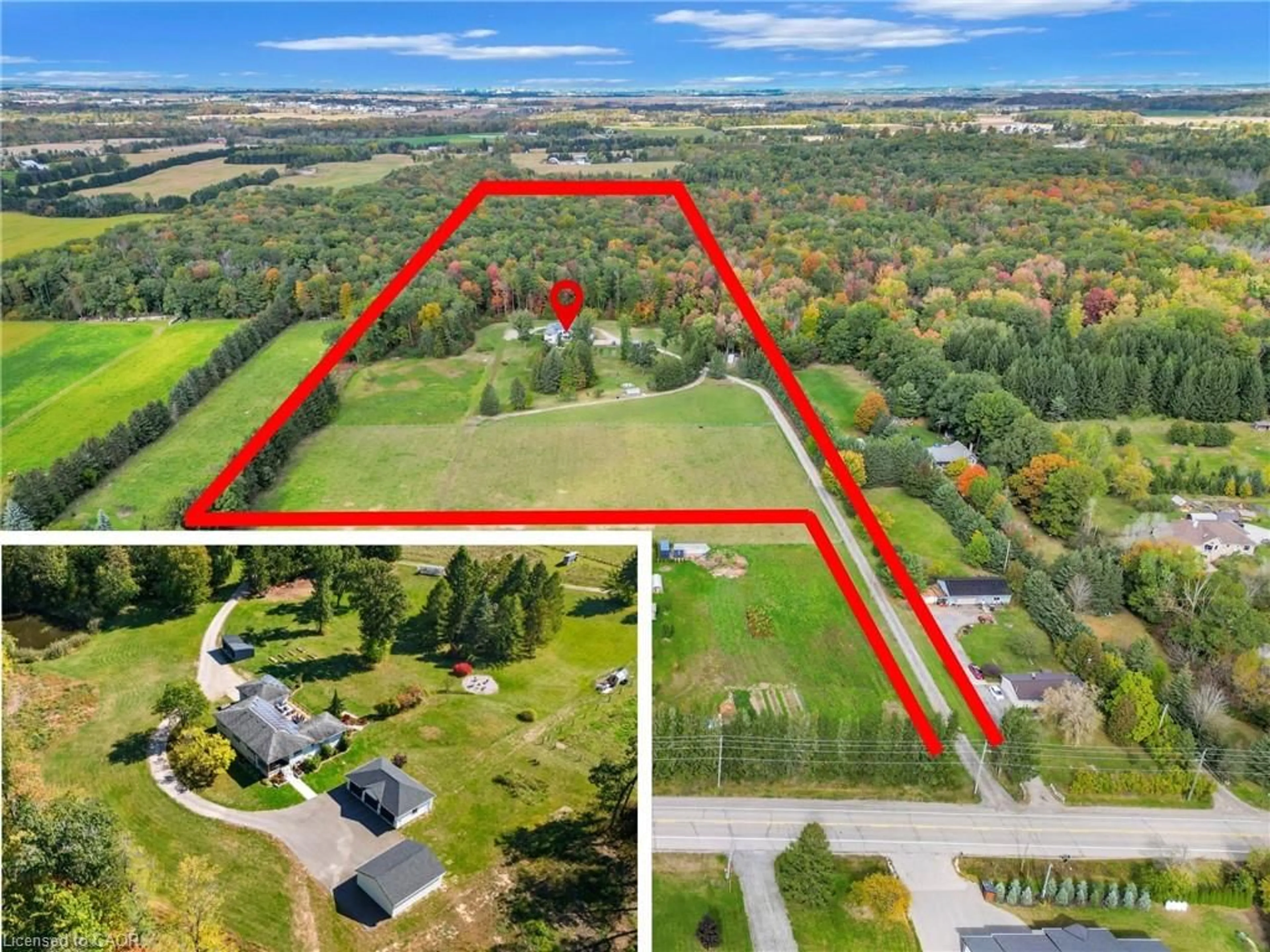 A pic from outside/outdoor area/front of a property/back of a property/a pic from drone, water/lake/river/ocean view for 1392 Wrigley Rd, Ayr Ontario N0B 1E0