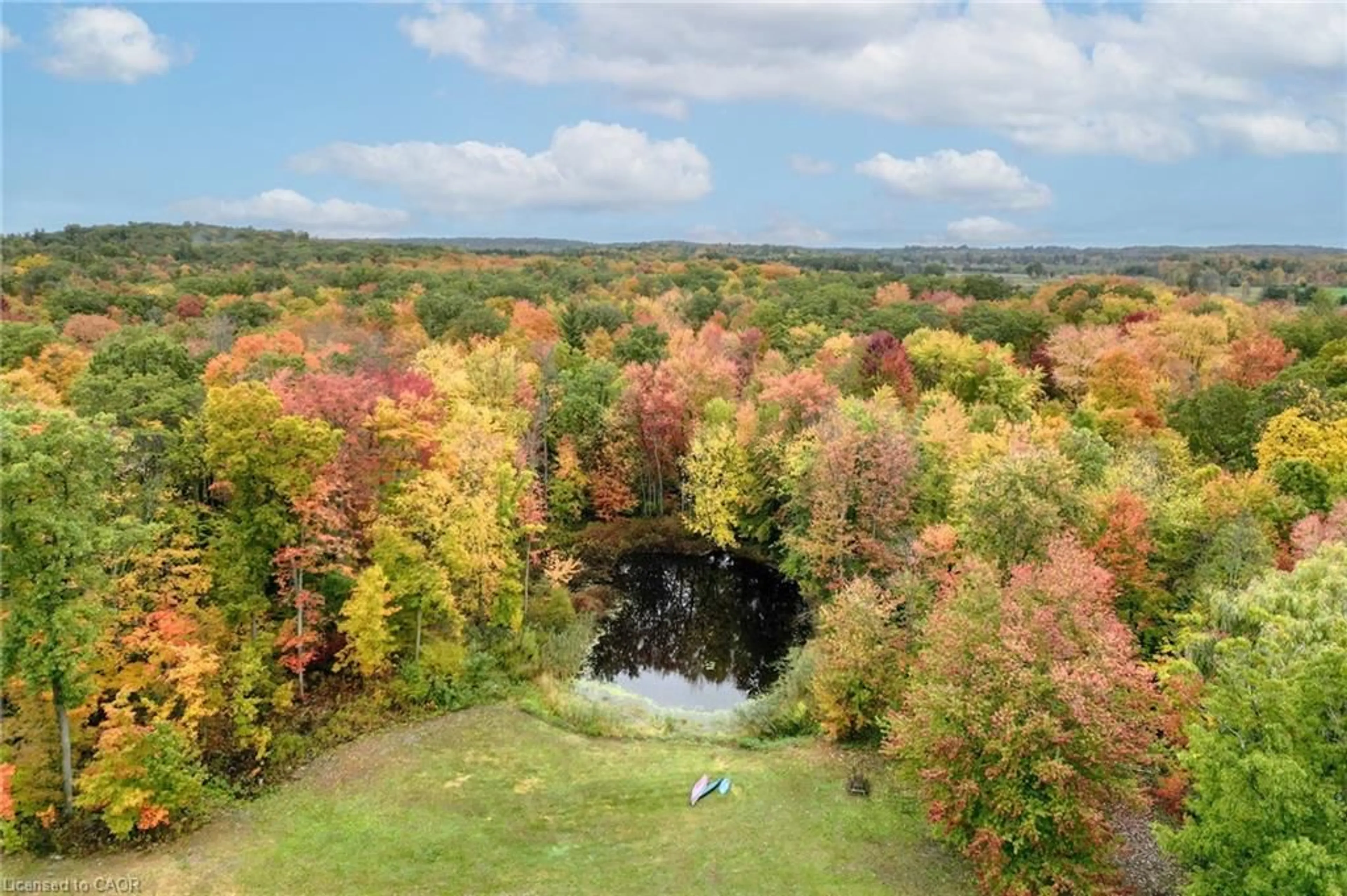 A pic from outside/outdoor area/front of a property/back of a property/a pic from drone, forest/trees view for 1392 Wrigley Rd, Ayr Ontario N0B 1E0