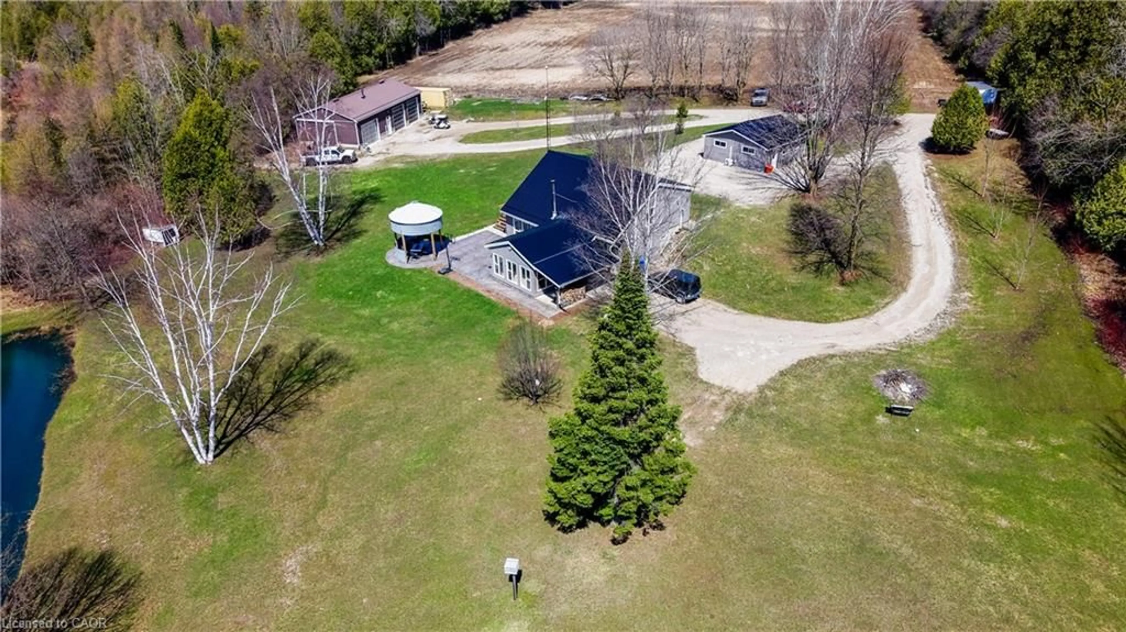 A pic from outside/outdoor area/front of a property/back of a property/a pic from drone, water/lake/river/ocean view for 471568 Southgate Srd 47, Southgate Ontario N0G 2L0