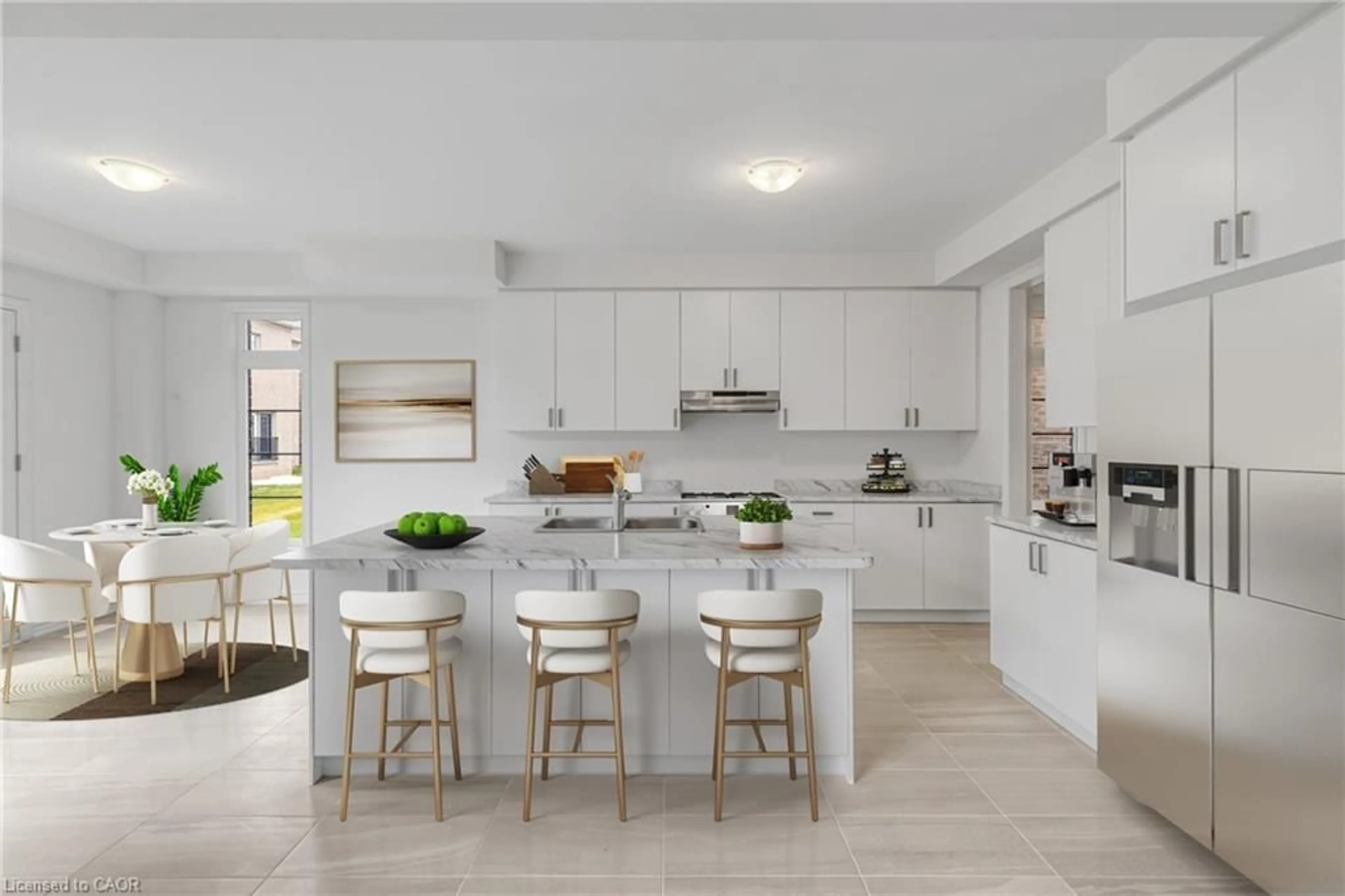 Open concept kitchen, ceramic/tile floor for 8 Daisy St, Midhurst Ontario L9X 2C5