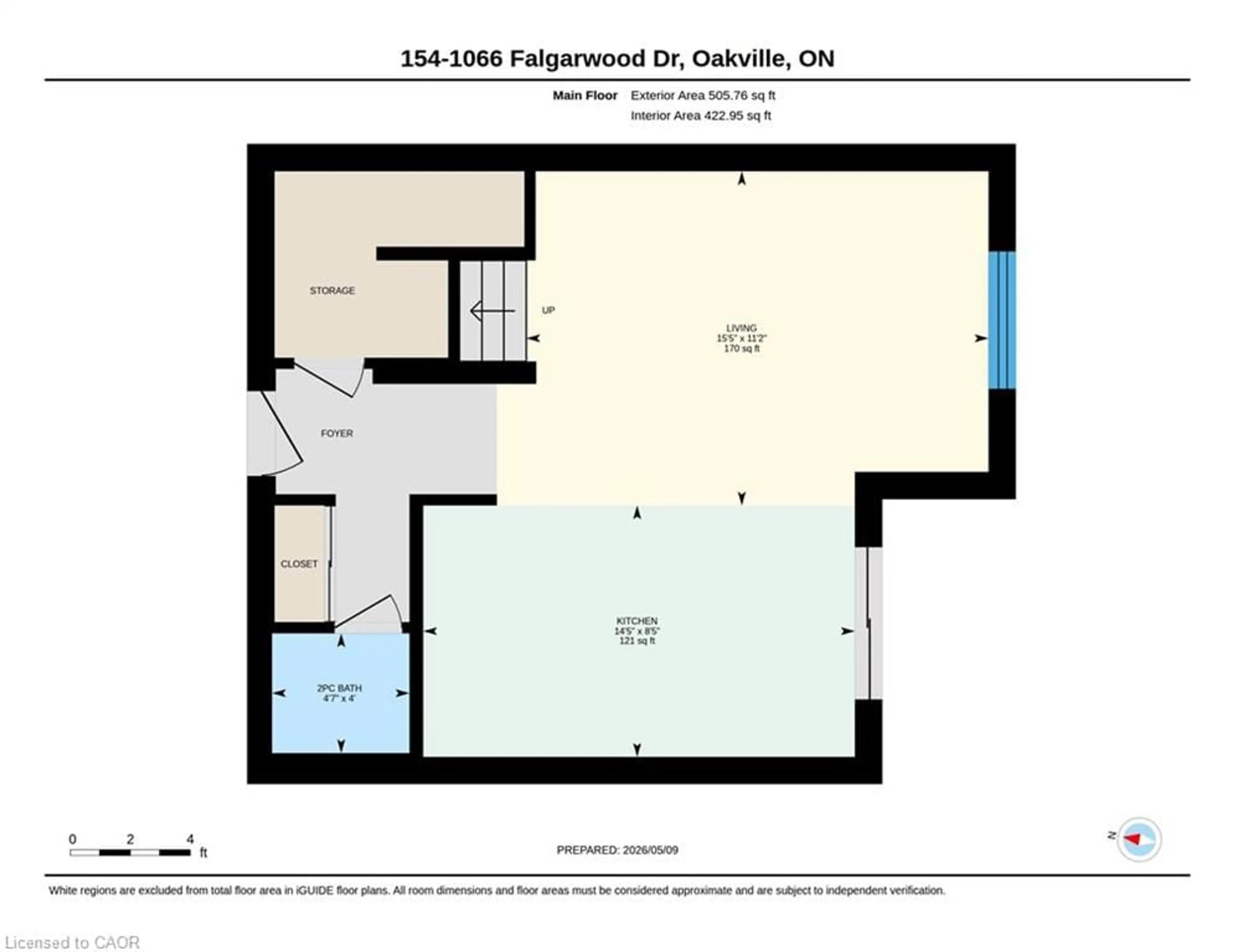 Floor plan for 1066 Falgarwood Dr #154, Oakville Ontario L6H 2P3