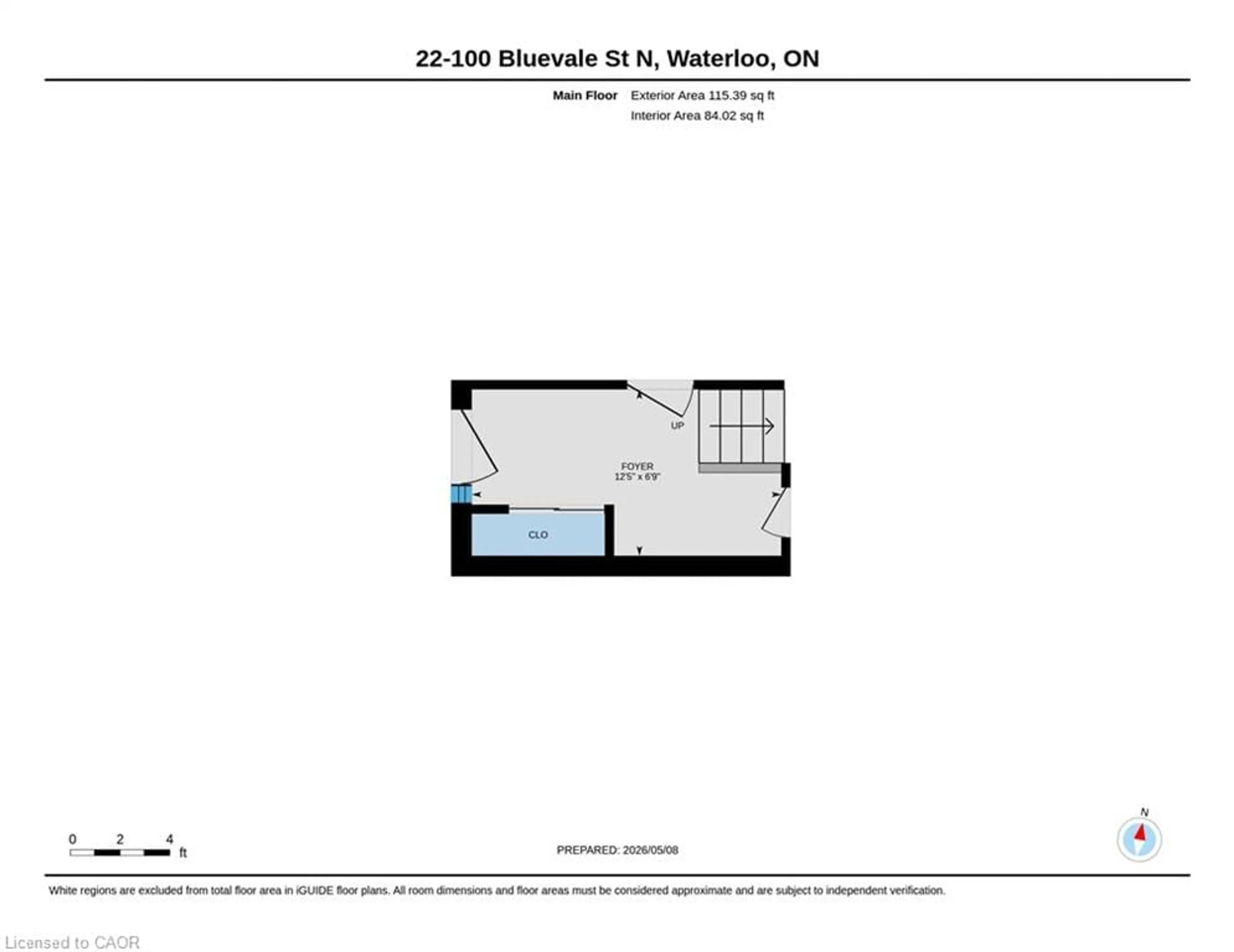 Floor plan for 100 Bluevale St #22, Waterloo Ontario N2J 4M9