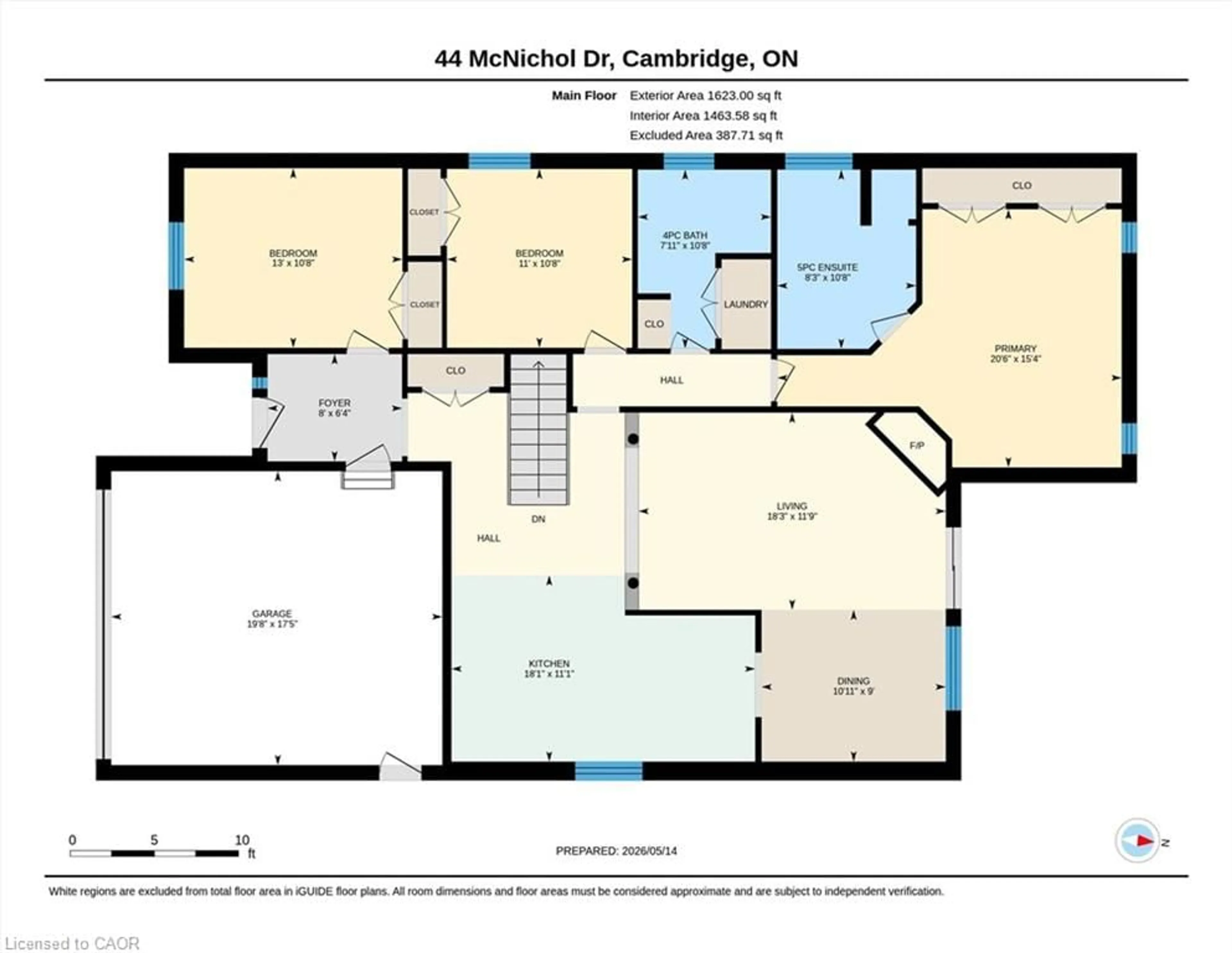 Floor plan for 44 Mcnichol Dr, Cambridge Ontario N1P 1C9