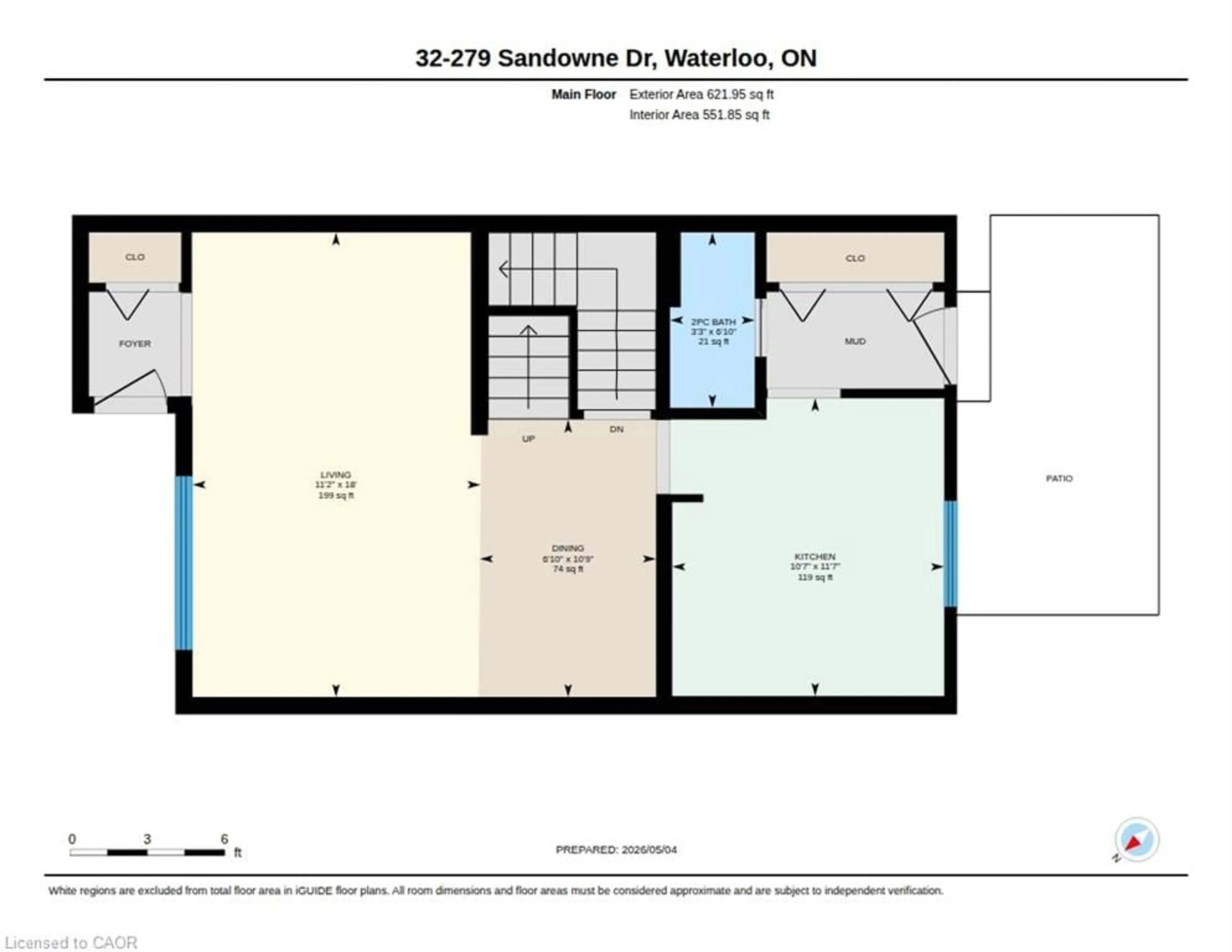 Floor plan for 279 Sandowne Dr #32, Waterloo Ontario N2K 2C1
