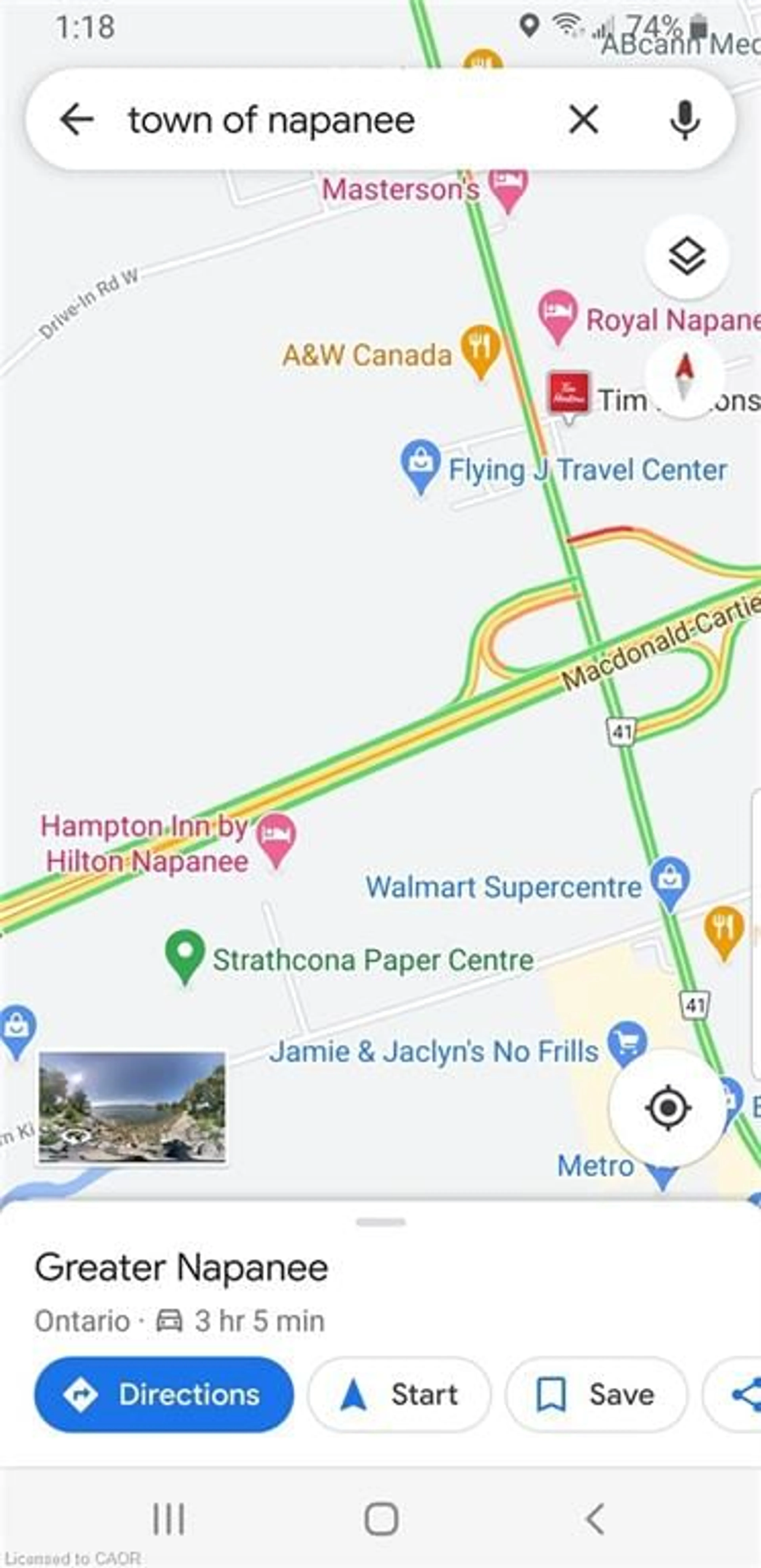 Picture of a map for 120 Drive In Rd, Napanee Ontario K0K 2Z0