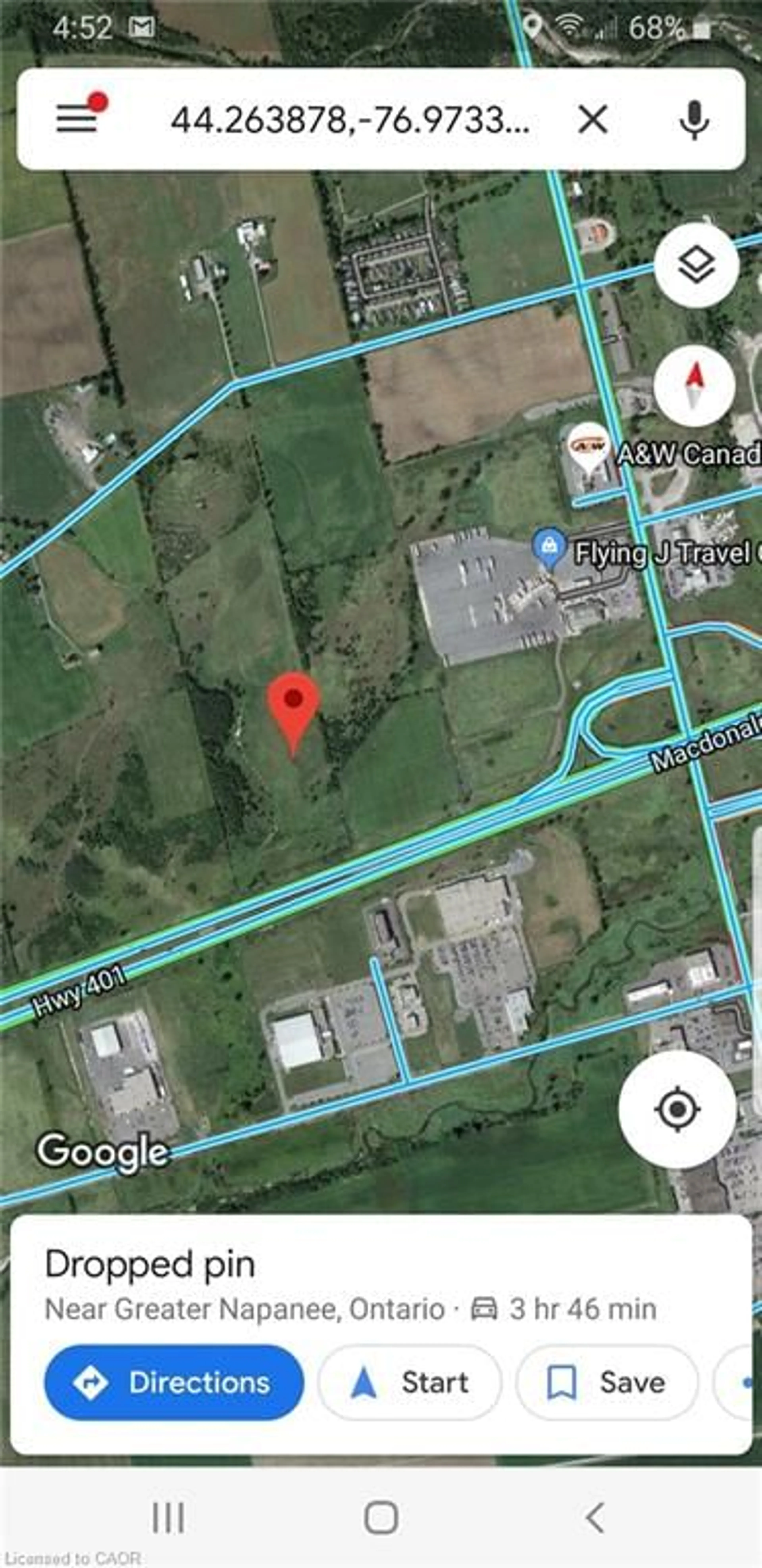 Picture of a map for 120 Drive In Rd, Napanee Ontario K0K 2Z0