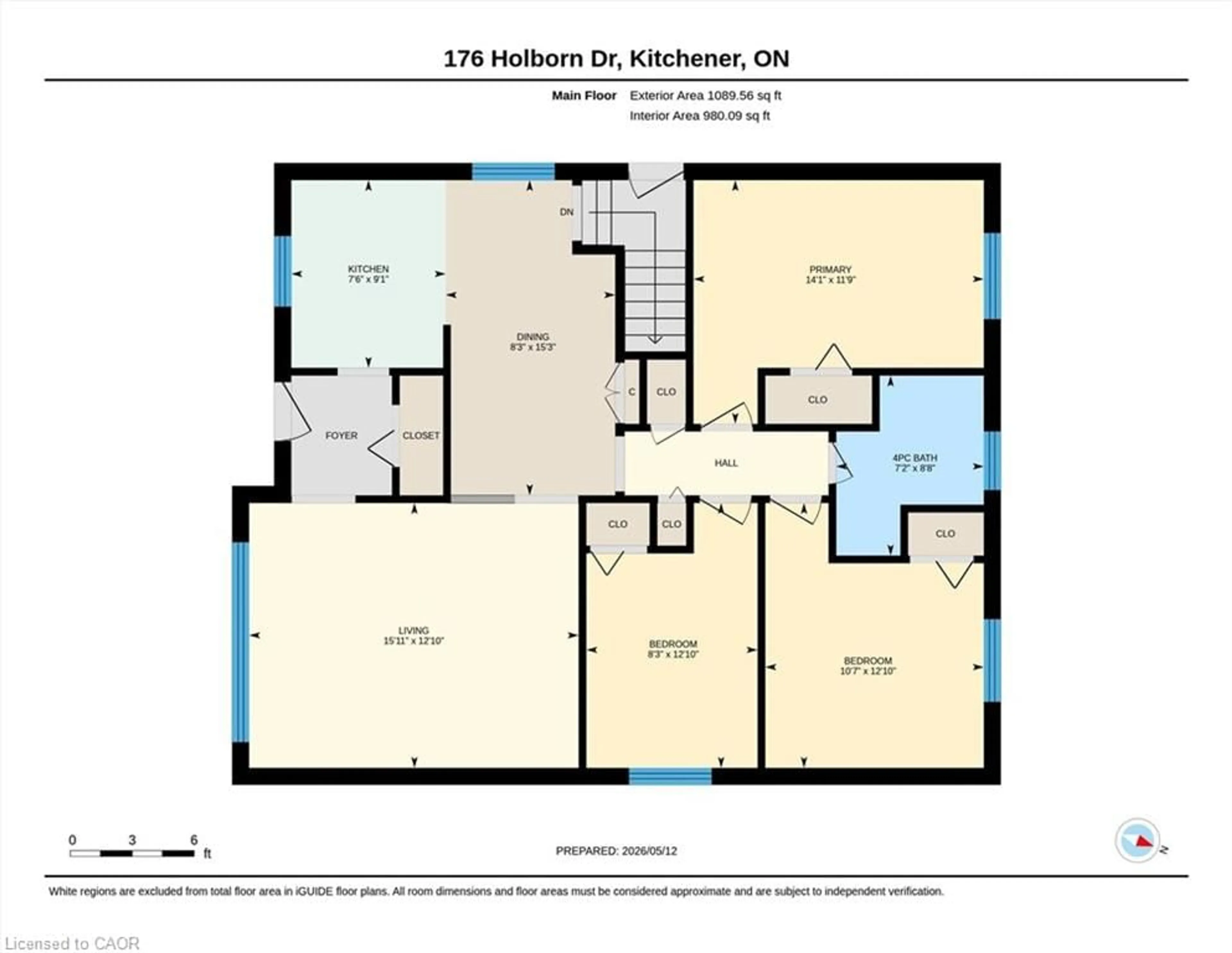 Floor plan for 176 Holborn Dr, Kitchener Ontario N2A 2E5