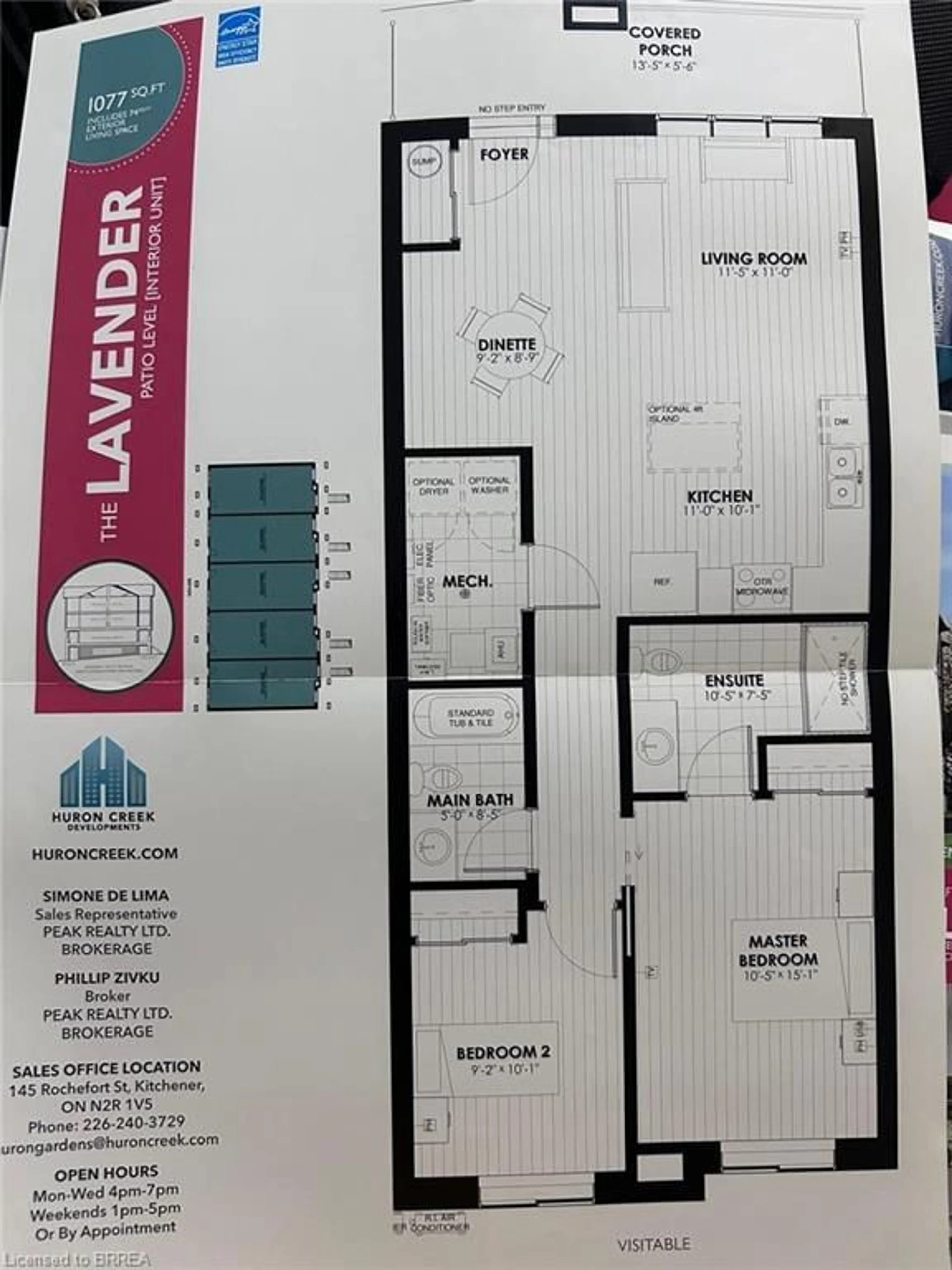 Floor plan for 160 Rochefort St #A17, Kitchener Ontario N2R 0P5