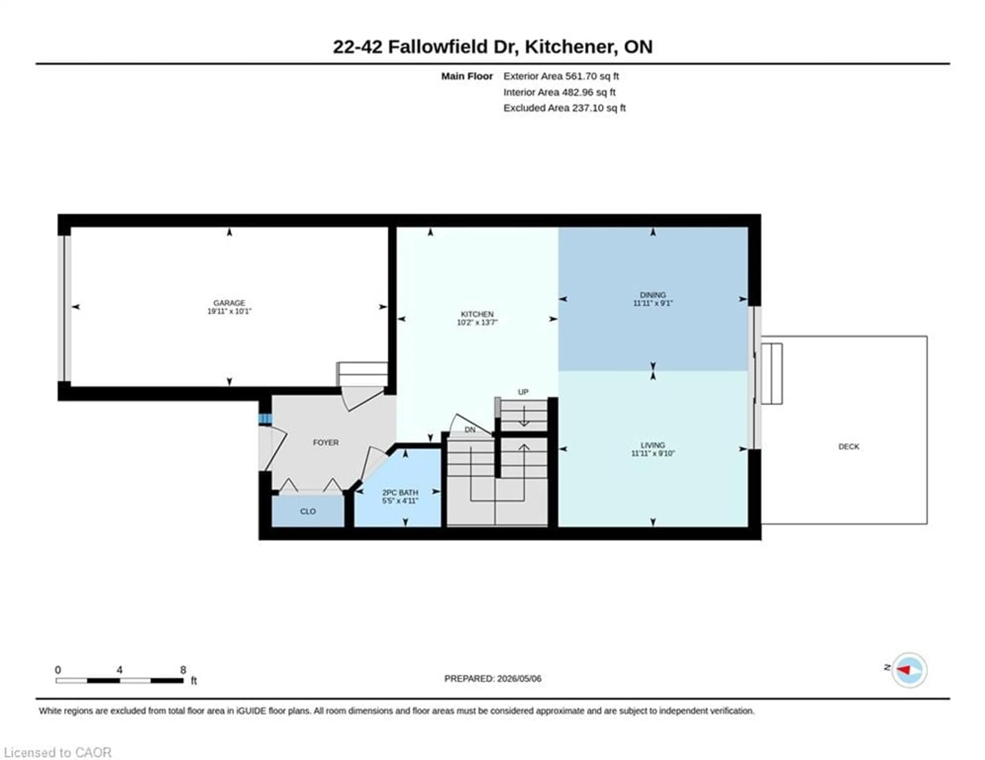 Floor plan for 42 Fallowfield Dr #22, Kitchener Ontario N2C 0A8