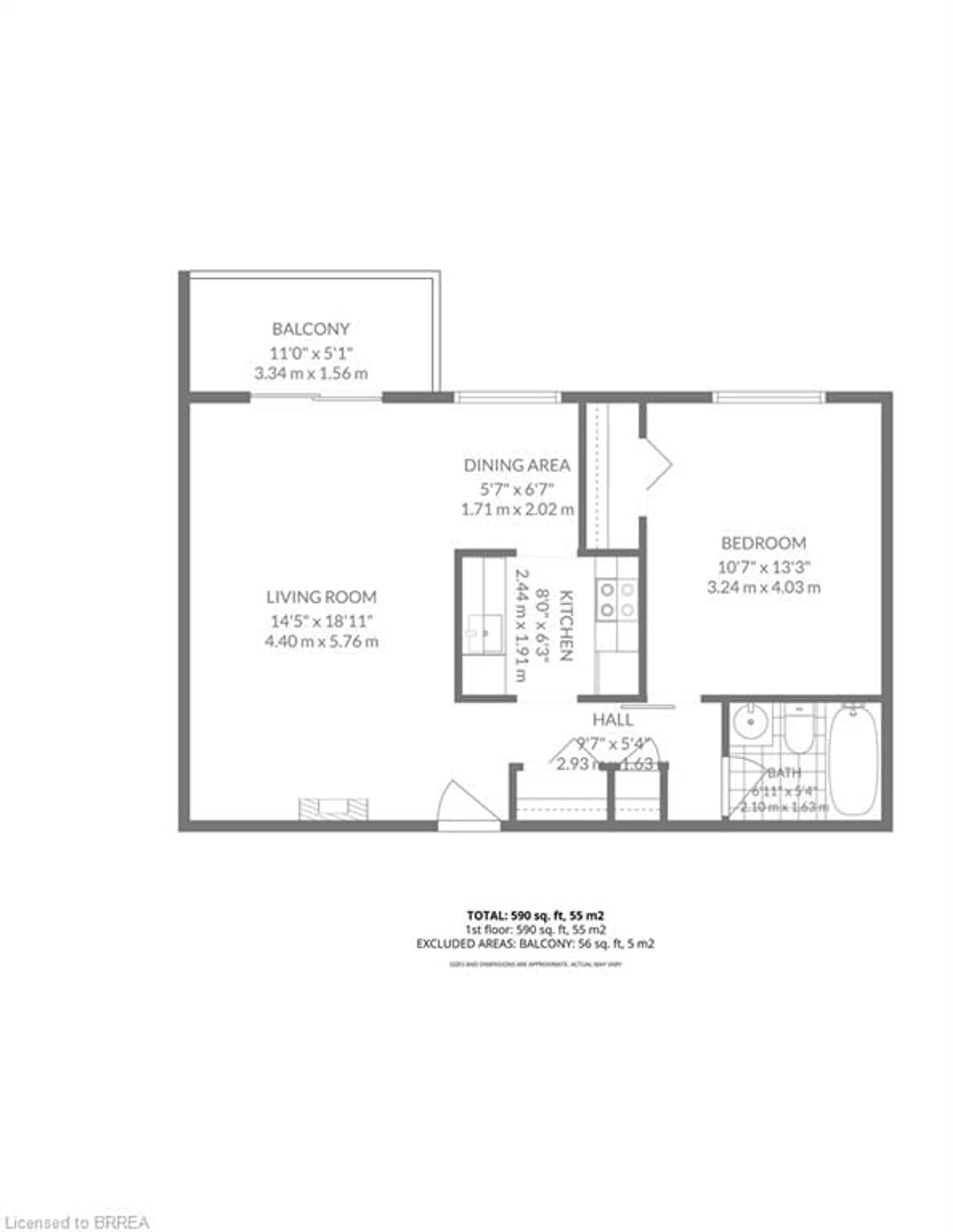 Floor plan for 87 St George St #304, Brantford Ontario N3R 1V5