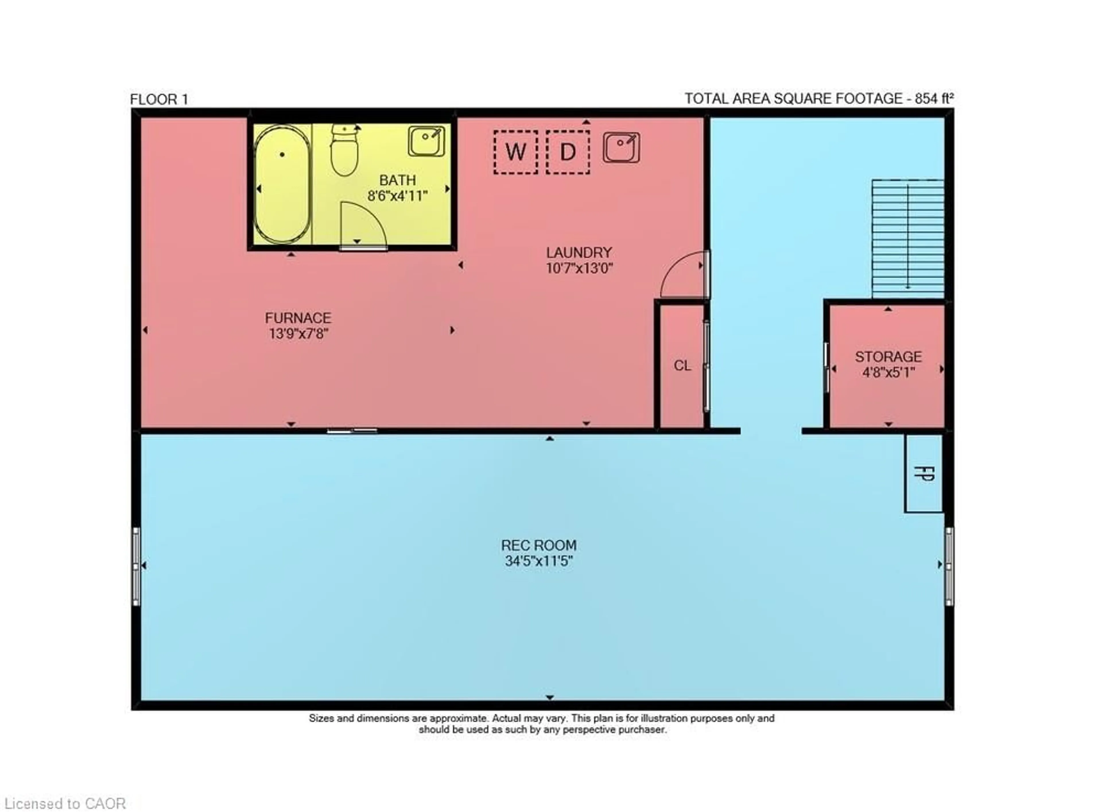 Floor plan for 8 Woodrow St, St. Catharines Ontario L2P 3K1