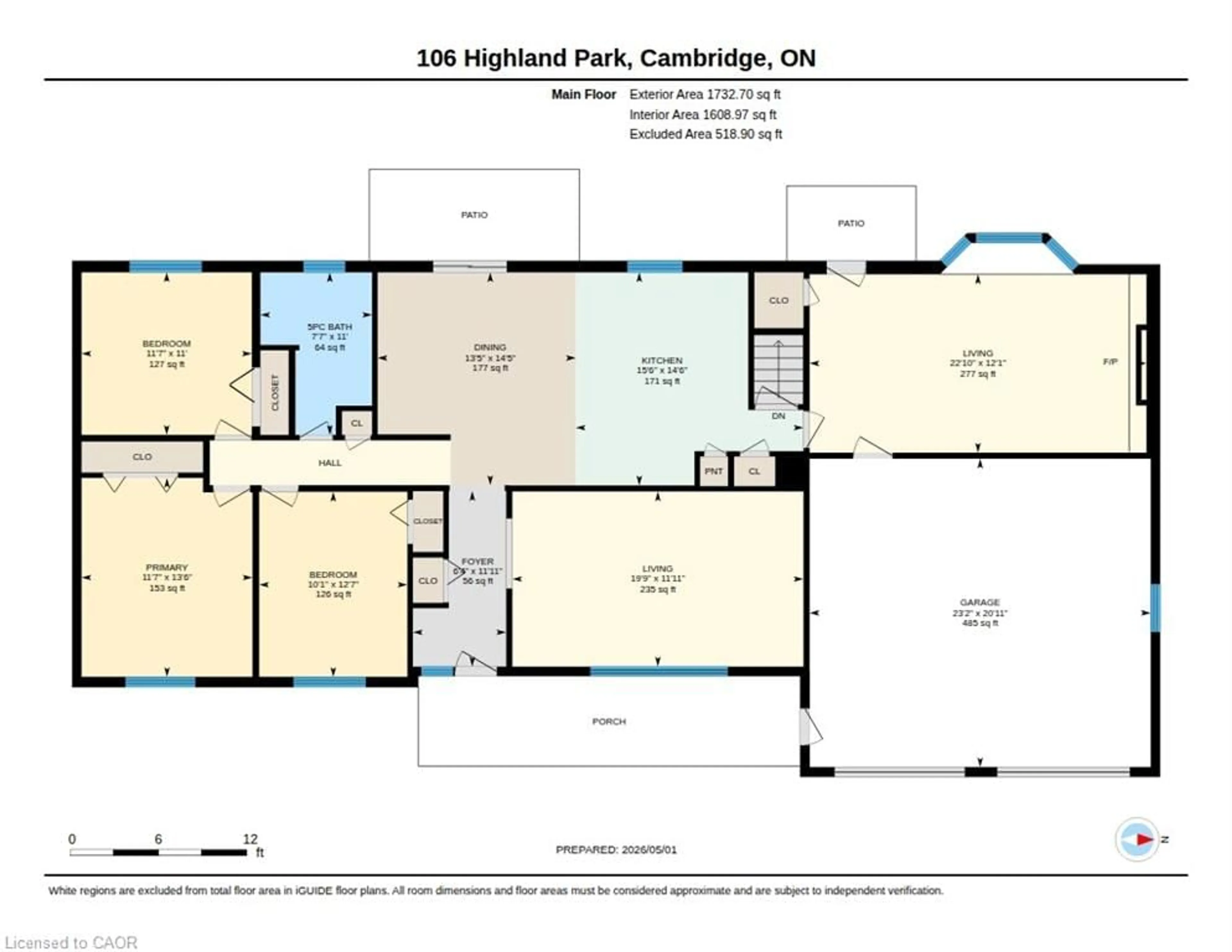 Floor plan for 106 Highland Park Pk, Cambridge Ontario N3H 3H4