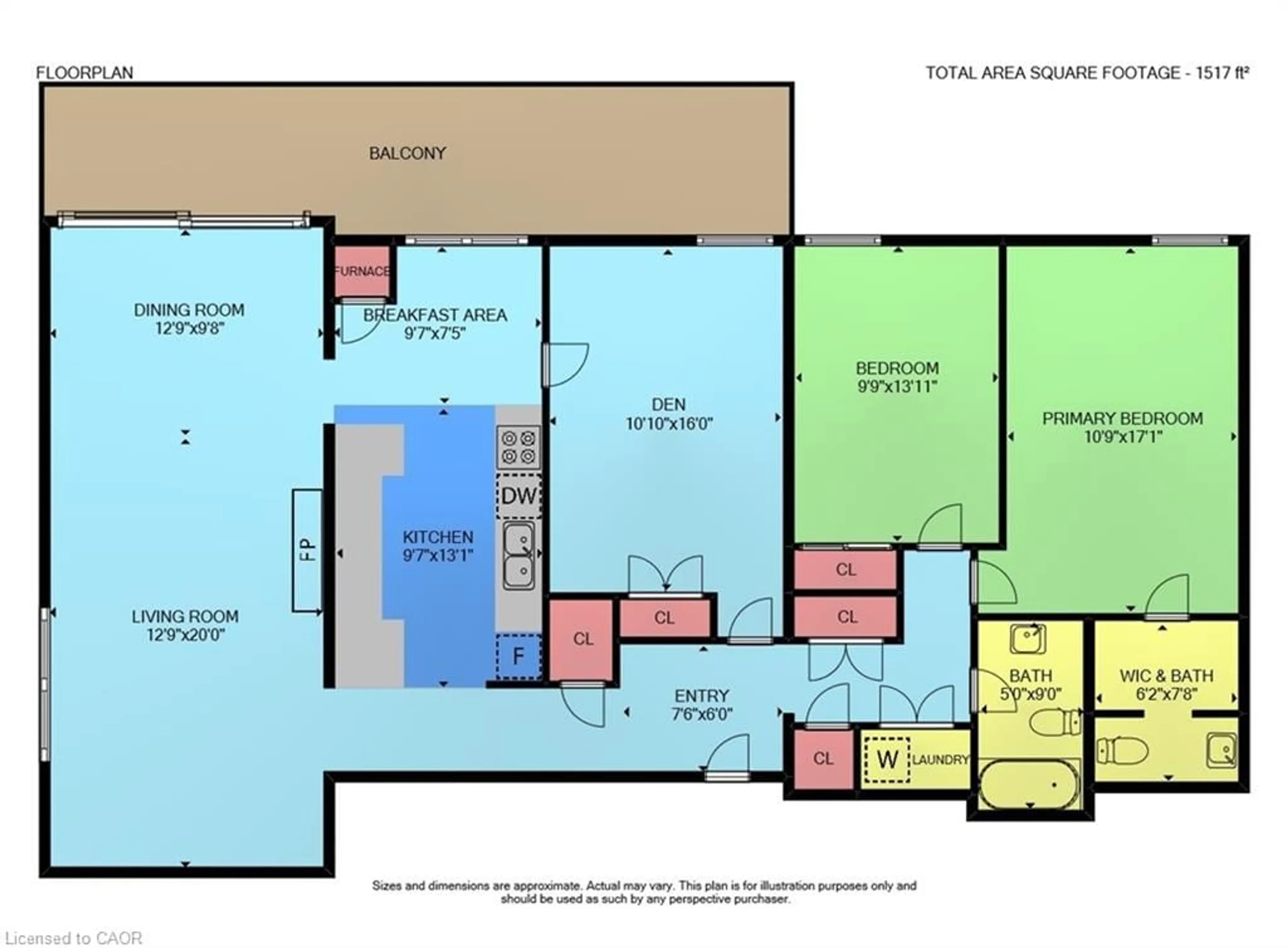 Floor plan for 500 Green Rd #605, Stoney Creek Ontario L8E 3M6