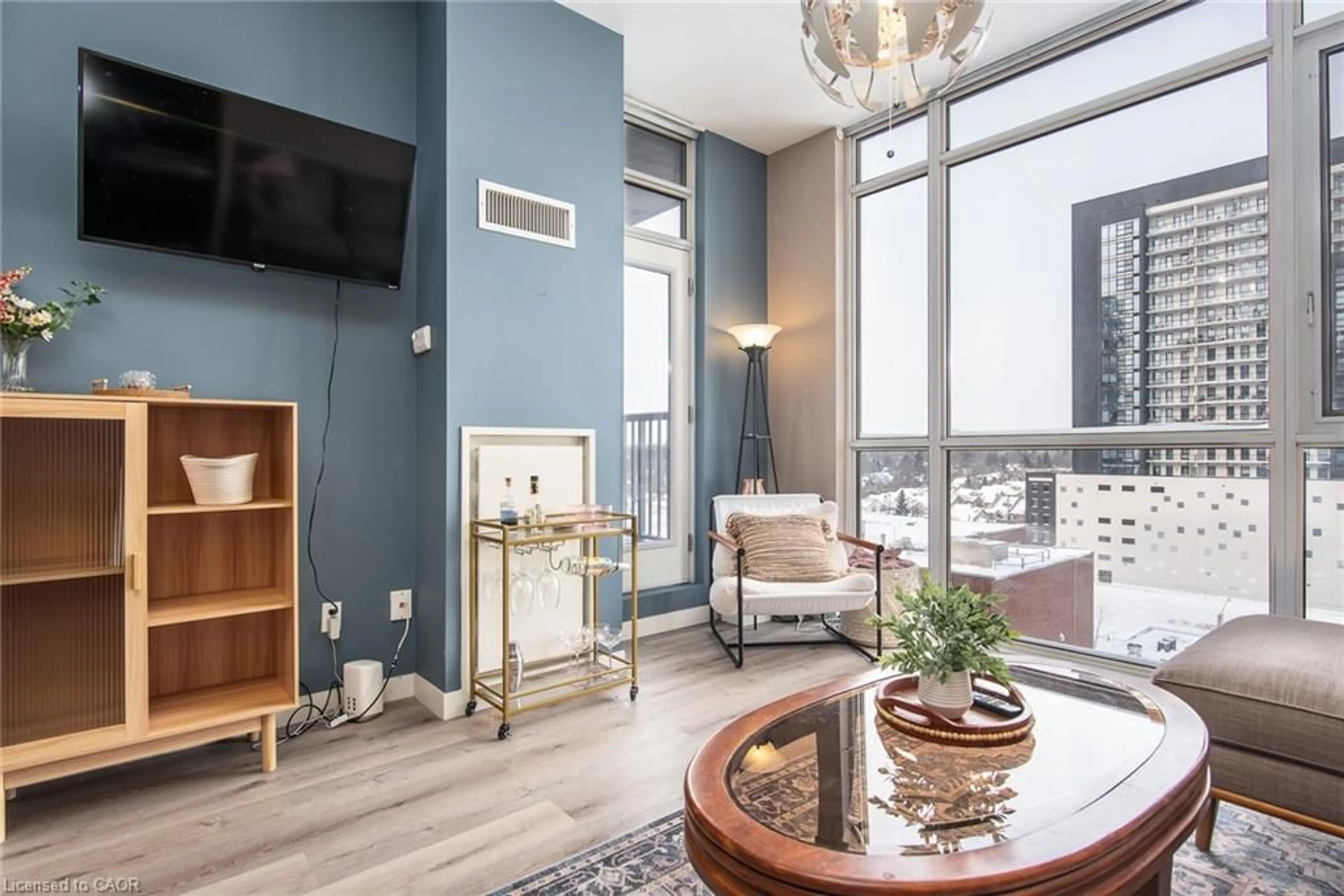 Living room with furniture, unknown for 191 King St #702, Waterloo Ontario N2J 1R1
