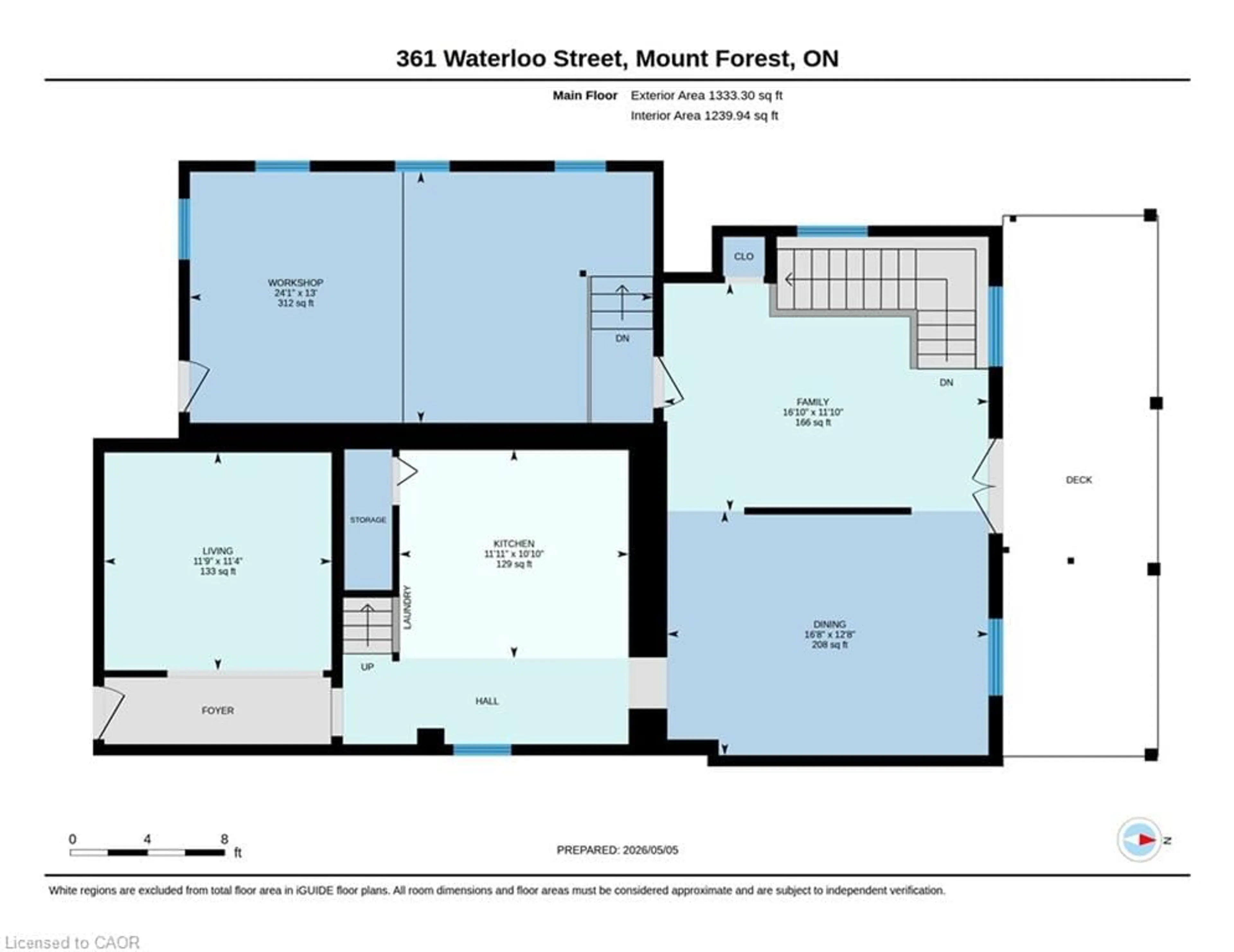 Floor plan for 361 Waterloo St, Mount Forest Ontario N0G 2L3