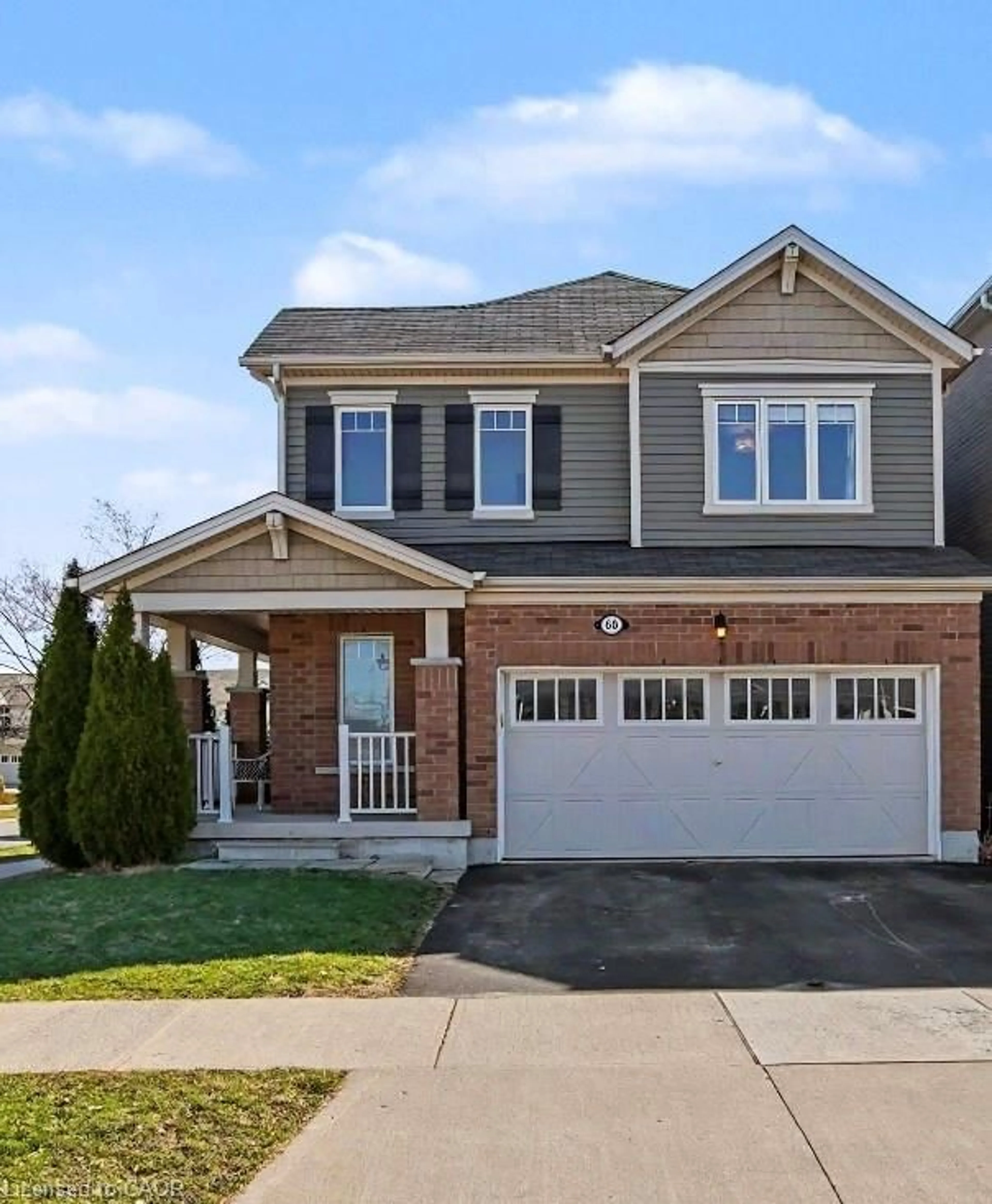 Home with brick exterior material, street for 60 Postmaster Dr, Kitchener Ontario N2R 0J2