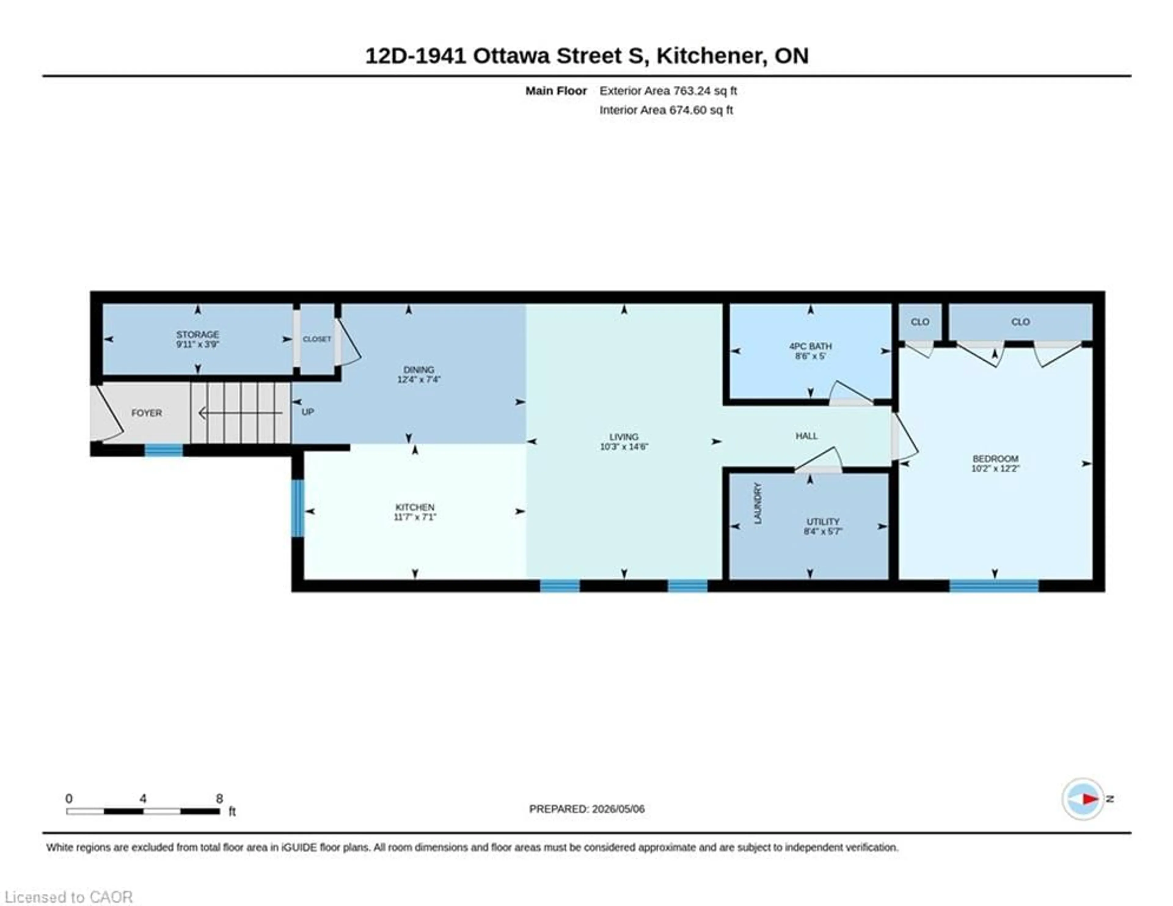 Floor plan for 1941 Ottawa St #D12, Kitchener Ontario N2E 0C2
