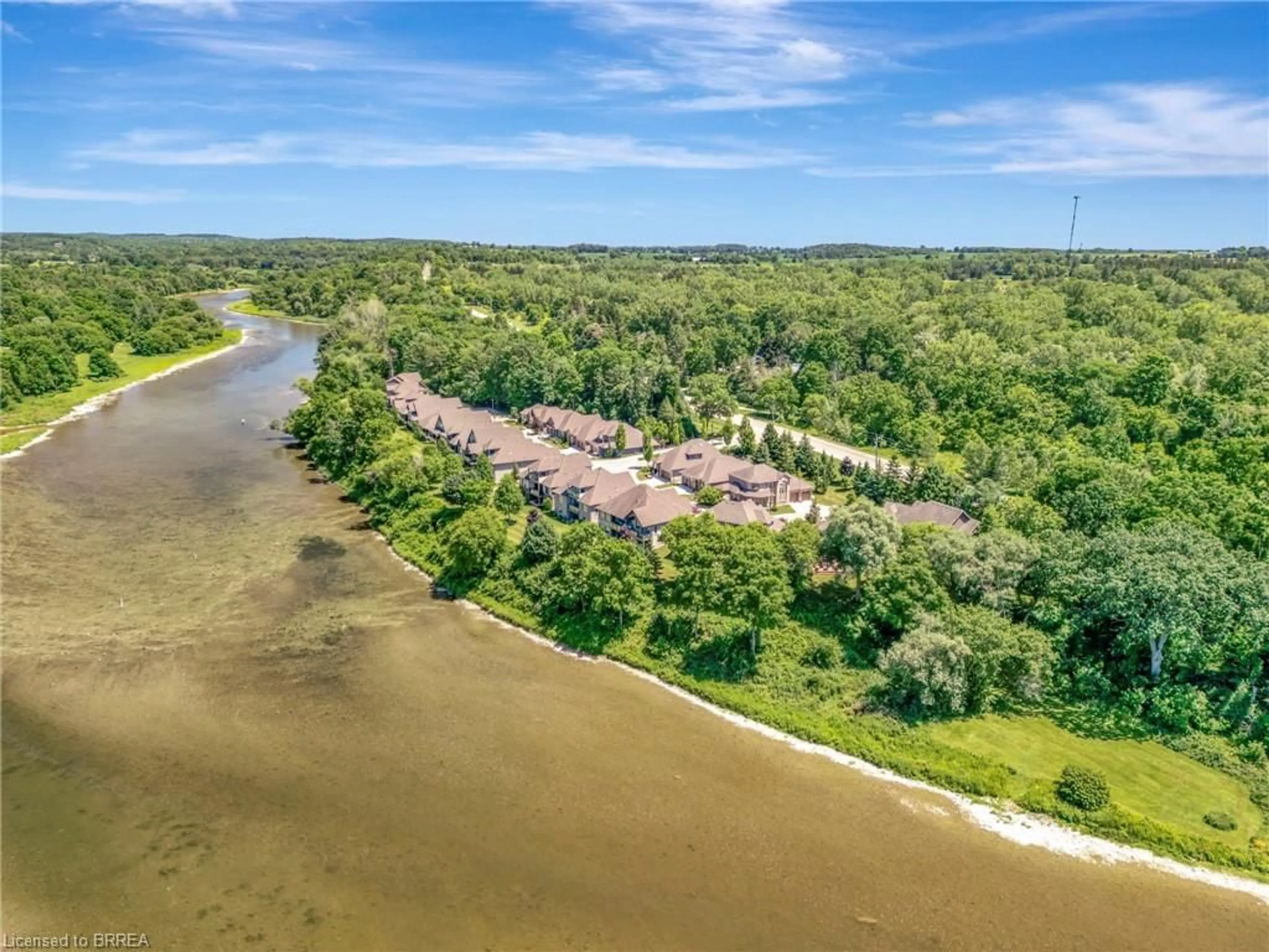 A pic from outside/outdoor area/front of a property/back of a property/a pic from drone, water/lake/river/ocean view for 158 Willow St #23, Paris Ontario N3L 0C5