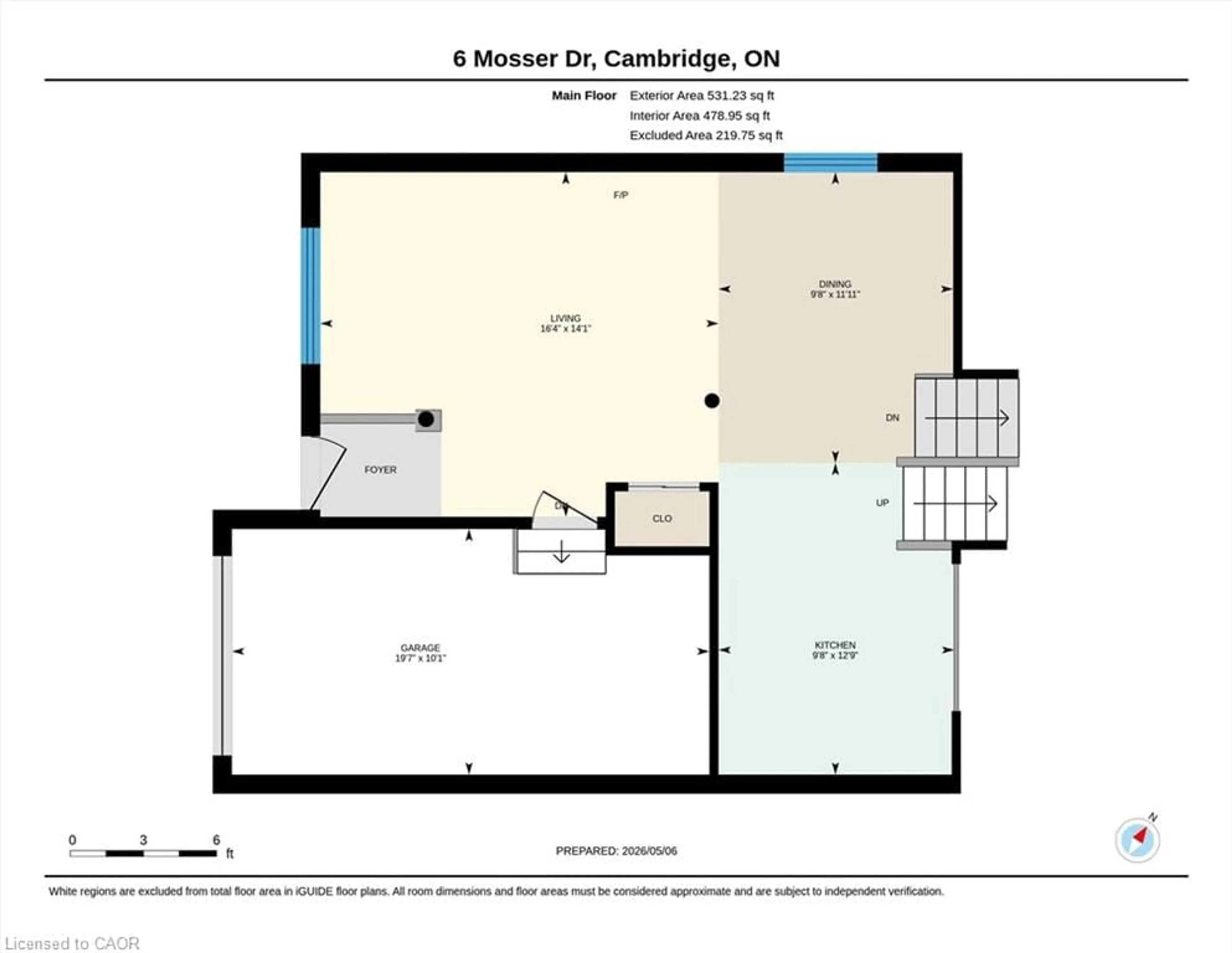 Floor plan for 6 Mosser Dr #64, Cambridge Ontario N1P 1H9
