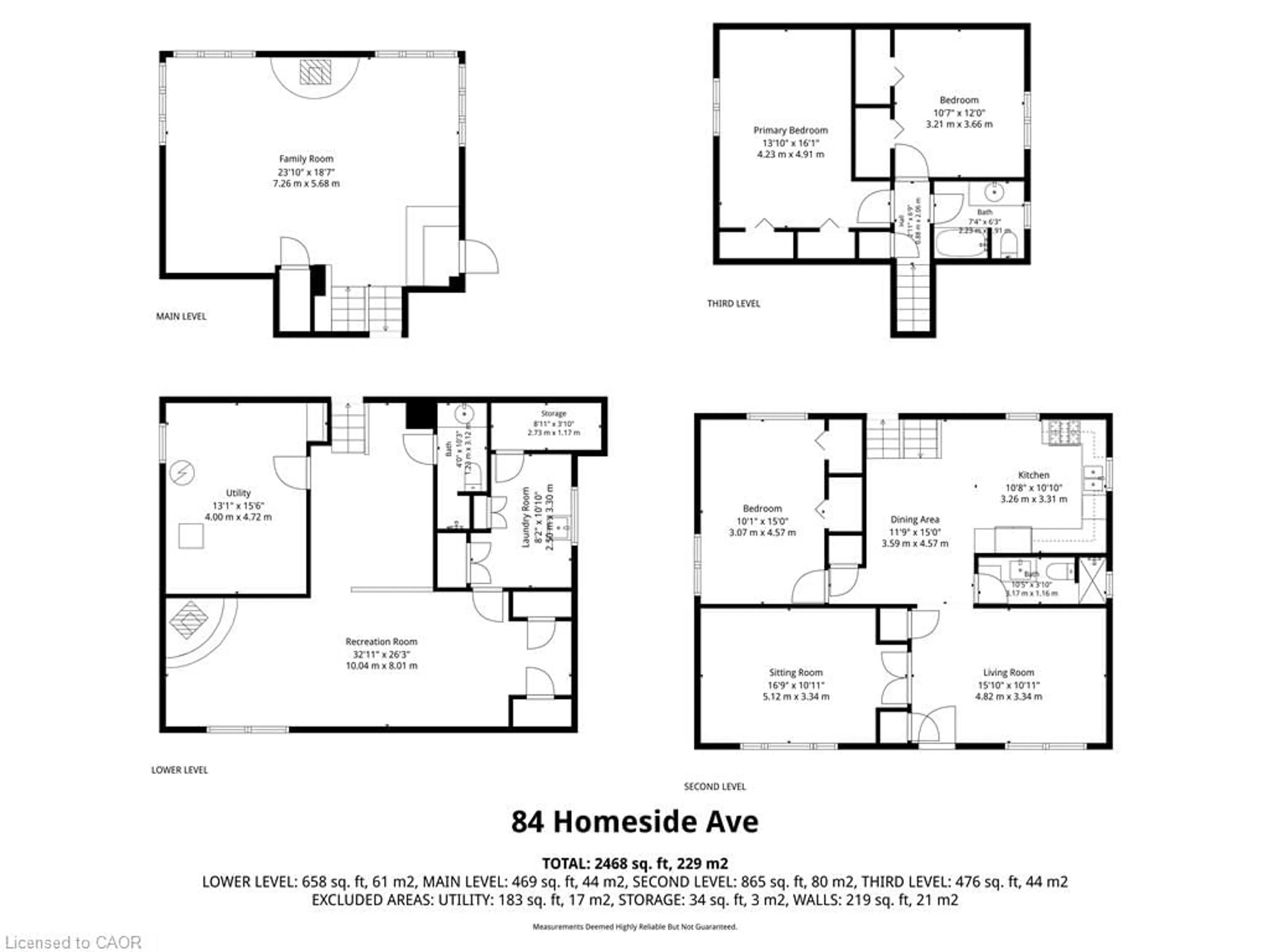 Floor plan for 84 Homeside Ave, Hamilton Ontario L8G 3H1