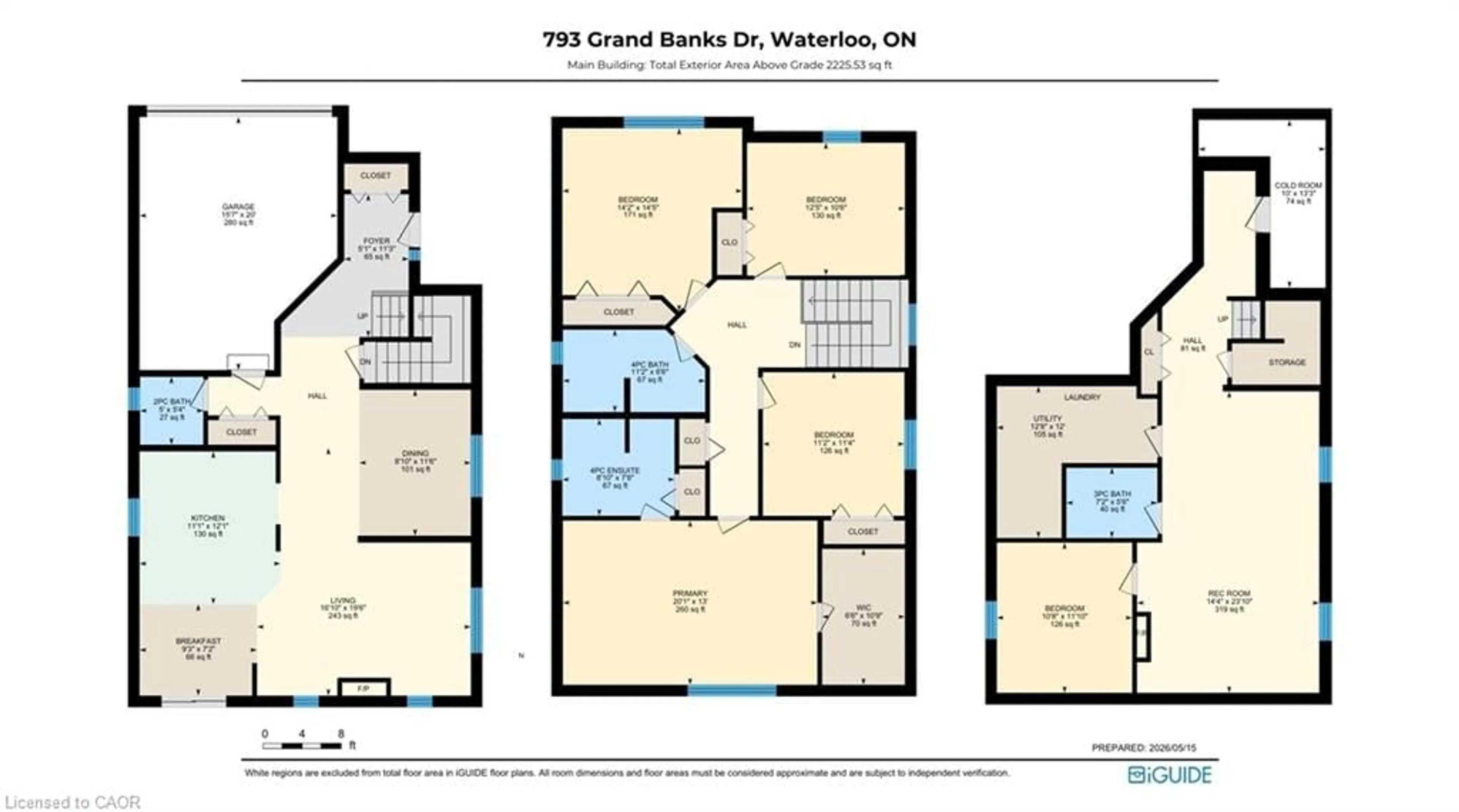 Floor plan for 793 Grand Banks Dr, Waterloo Ontario N2K 4N3