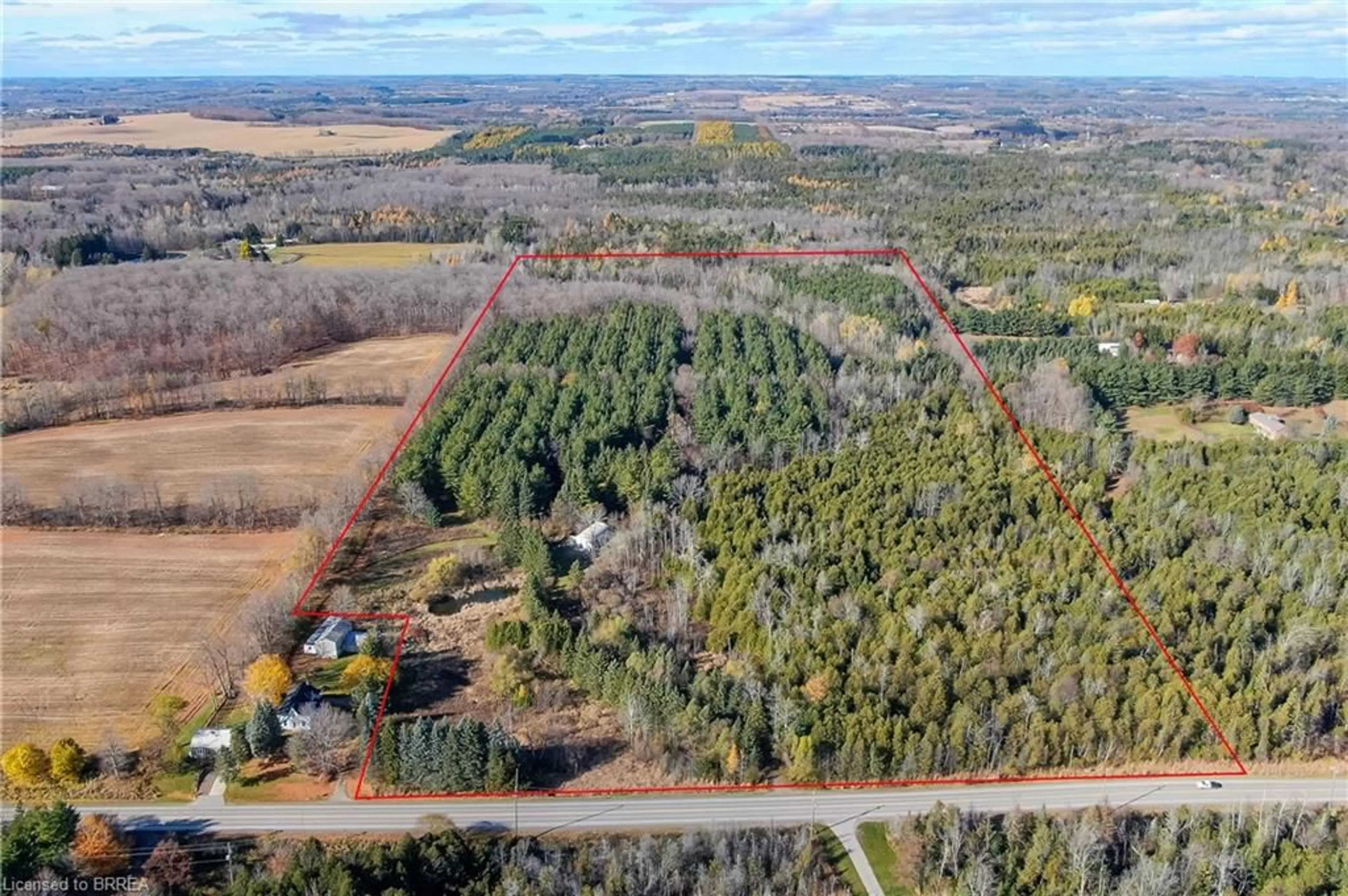 A pic from outside/outdoor area/front of a property/back of a property/a pic from drone, forest/trees view for 9328 Wellington Road 50 Rd, Erin Ontario N0B 1T0