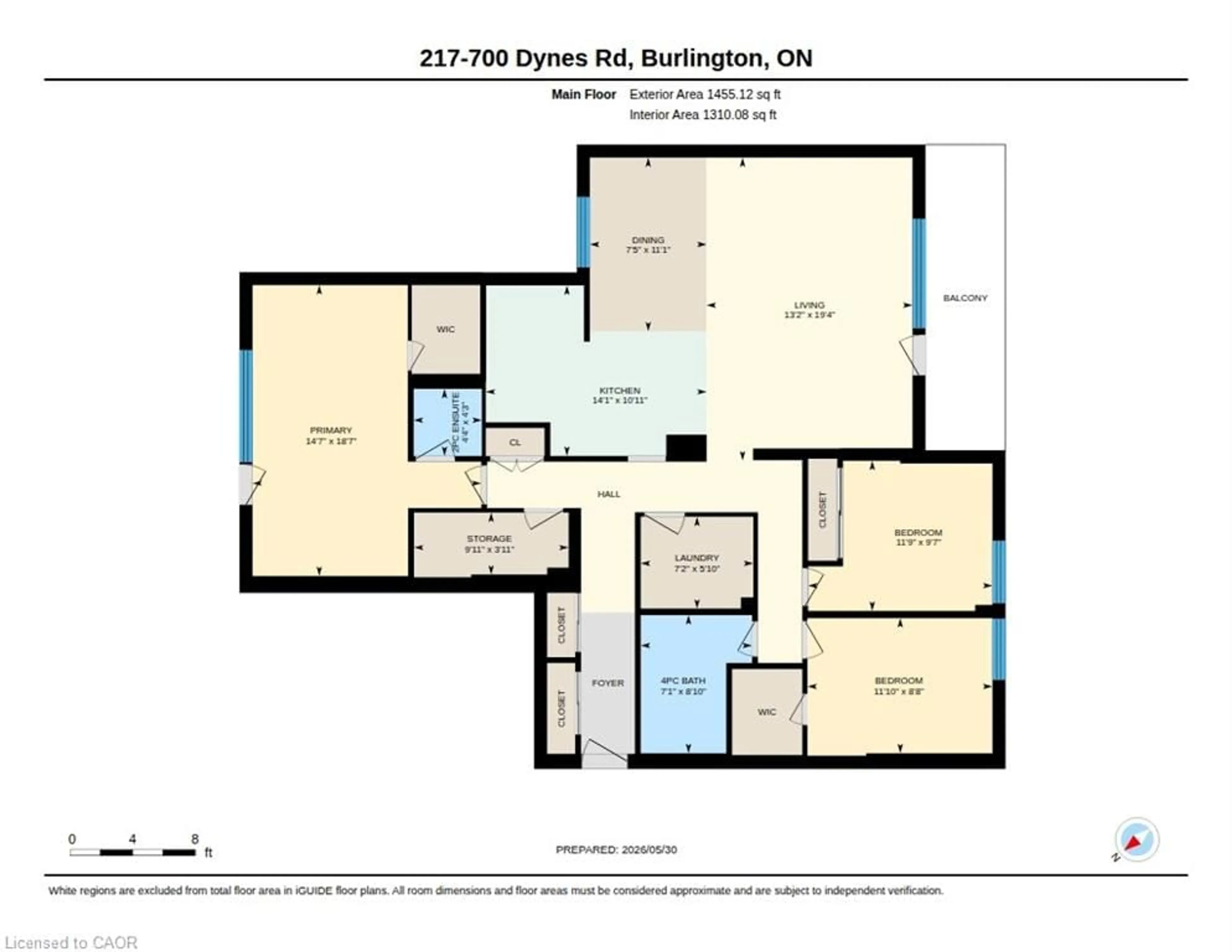 Floor plan for 700 Dynes Rd #217, Burlington Ontario L7N 3M2