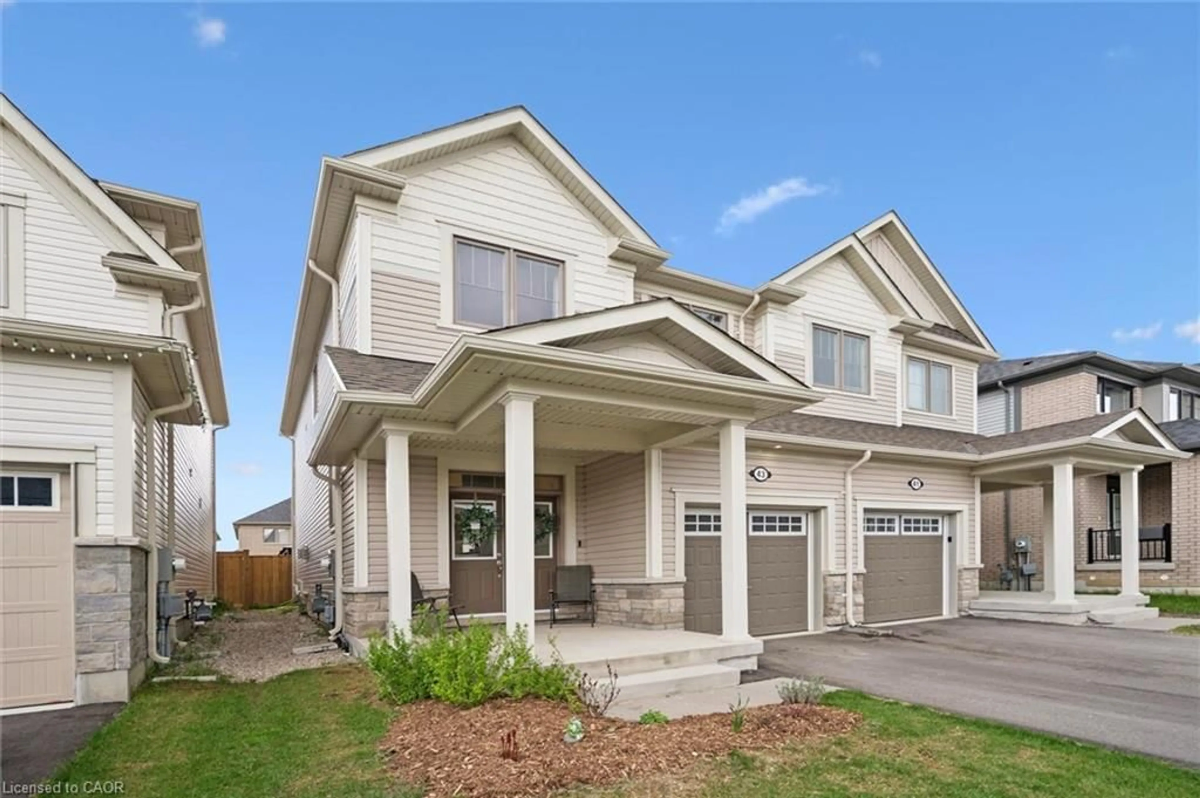 Home with vinyl exterior material, street for 43 Povey Rd, Fergus Ontario N1M 0J5
