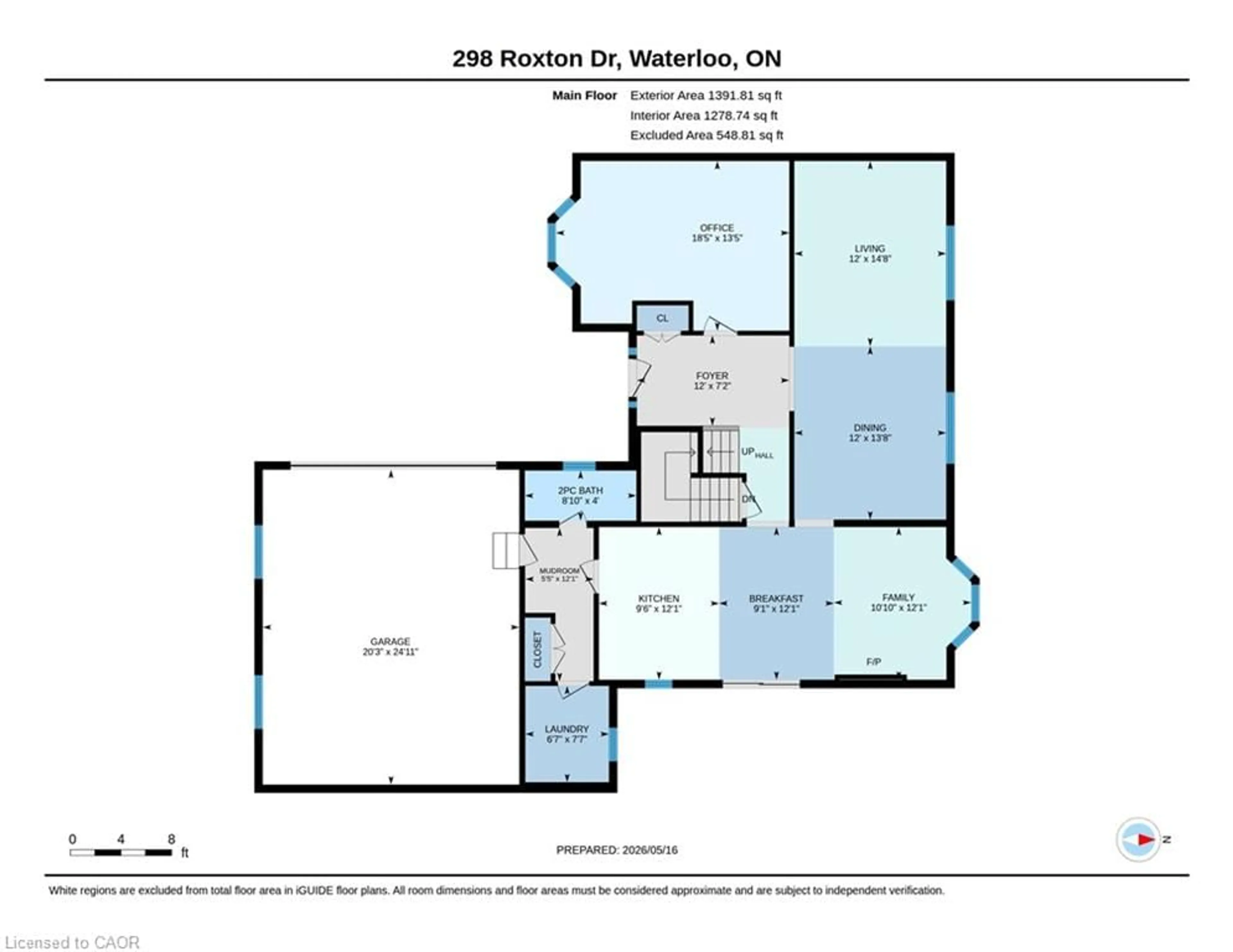 Floor plan for 298 Roxton Dr, Waterloo Ontario N2T 1R5