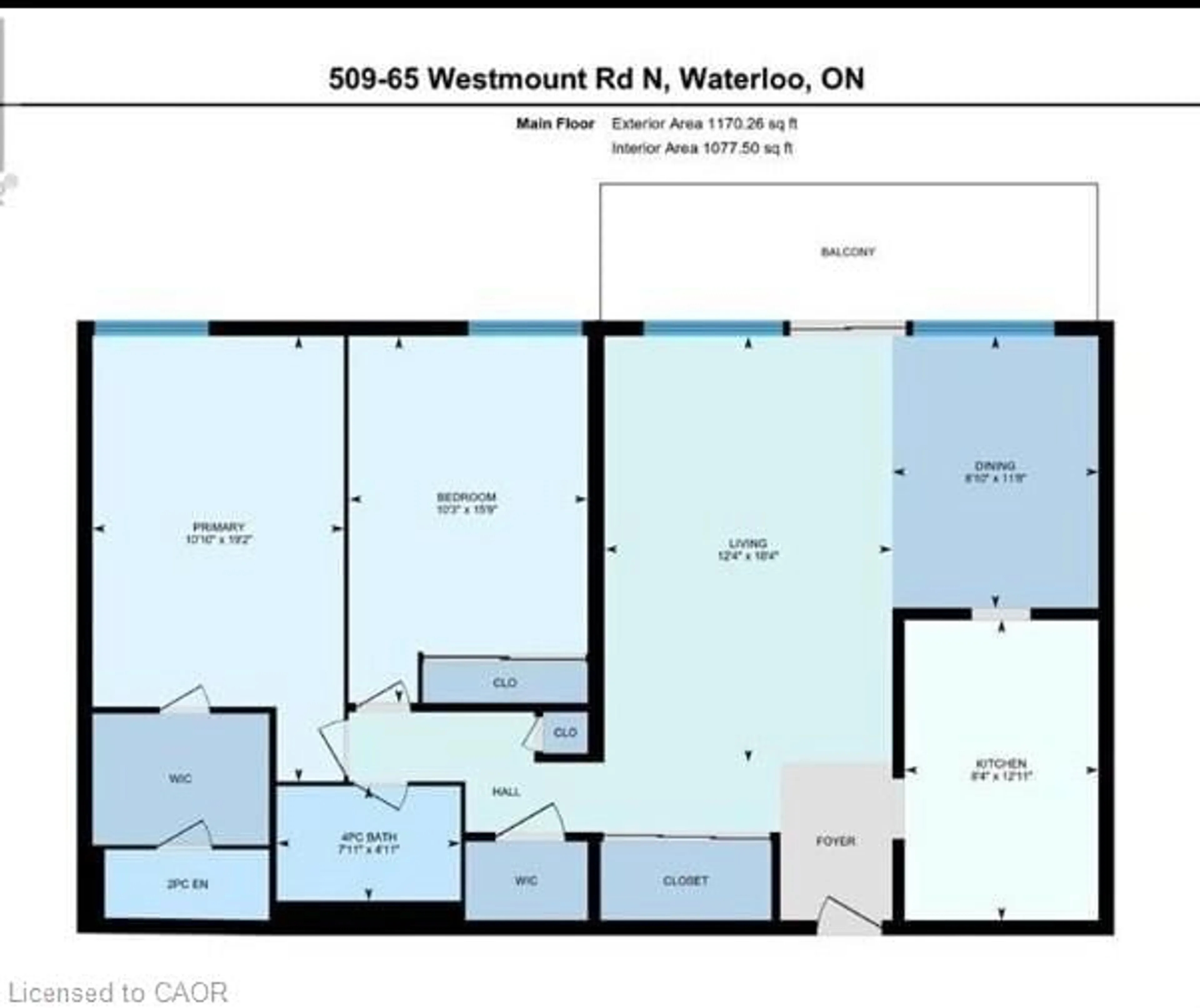 Floor plan for 65 Westmount Rd #509, Waterloo Ontario N2L 5G6