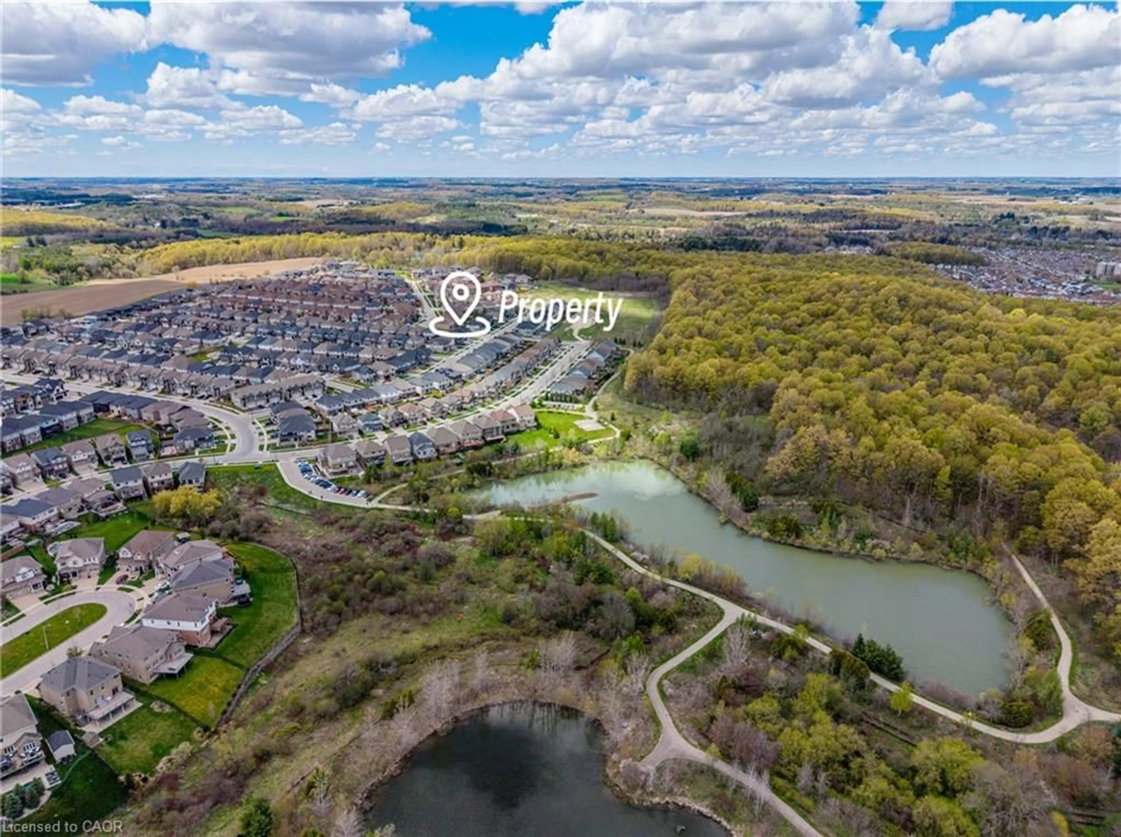 A pic from outside/outdoor area/front of a property/back of a property/a pic from drone, water/lake/river/ocean view for 745 Wood Lily St, Waterloo Ontario N2V 0C3