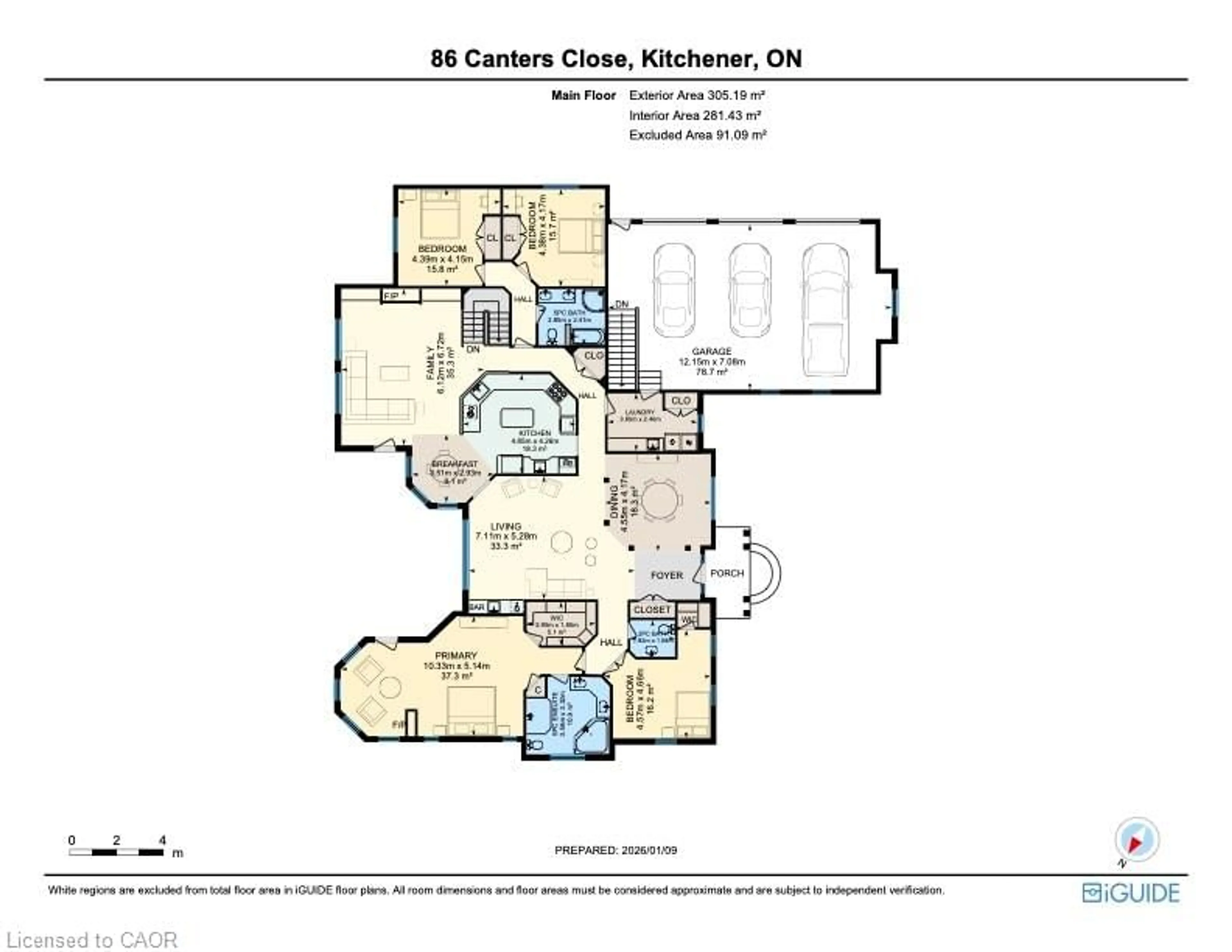 Floor plan for 86 Canters Close, Kitchener Ontario N2C 2R3
