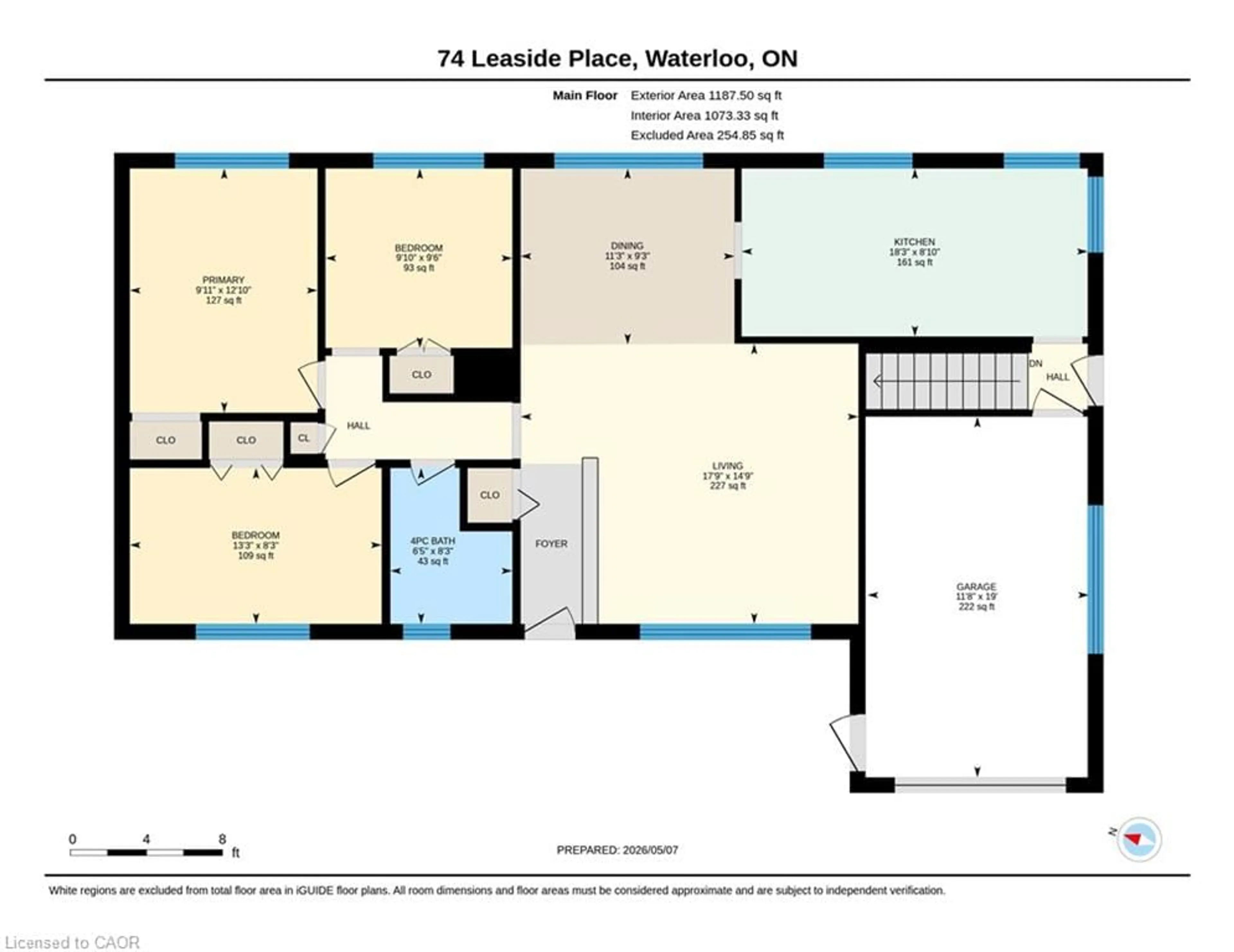 Floor plan for 74 Leaside Pl, Waterloo Ontario N2J 2N5