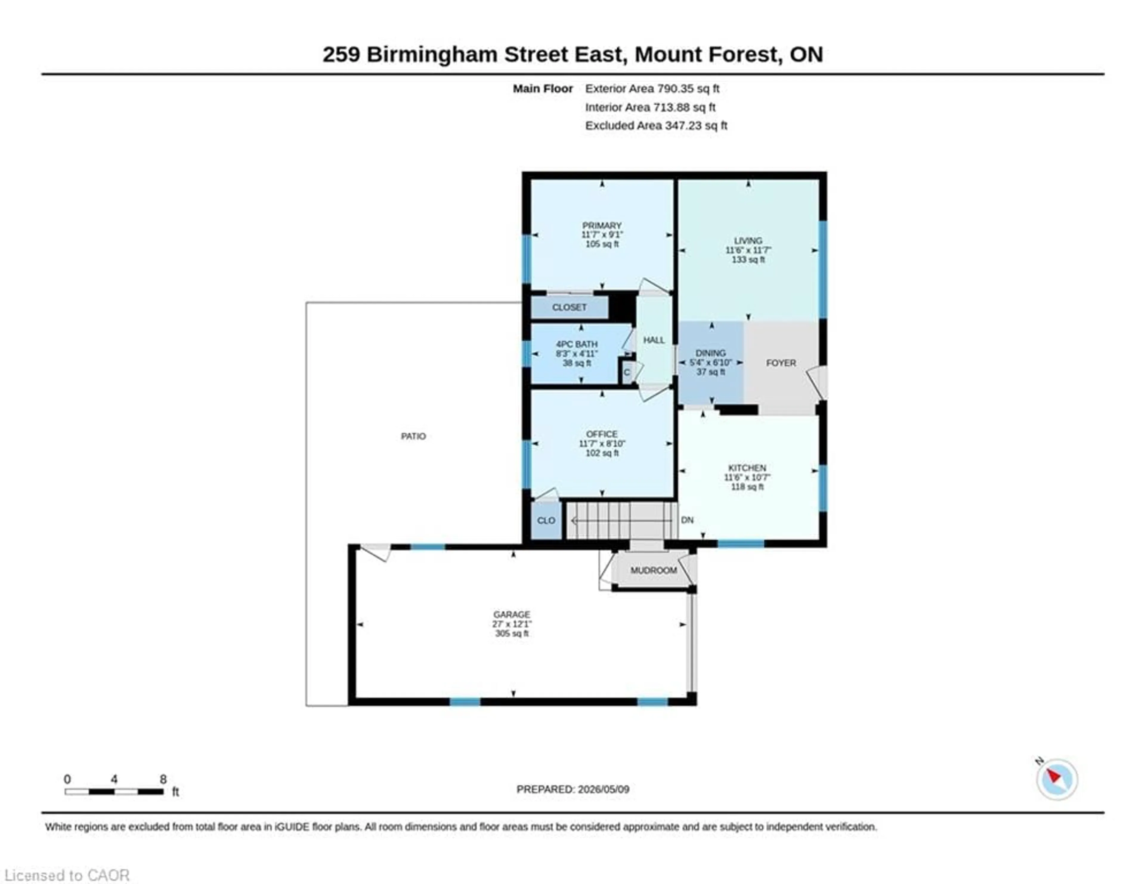 Floor plan for 259 Birmingham St, Mount Forest Ontario N0G 2L2