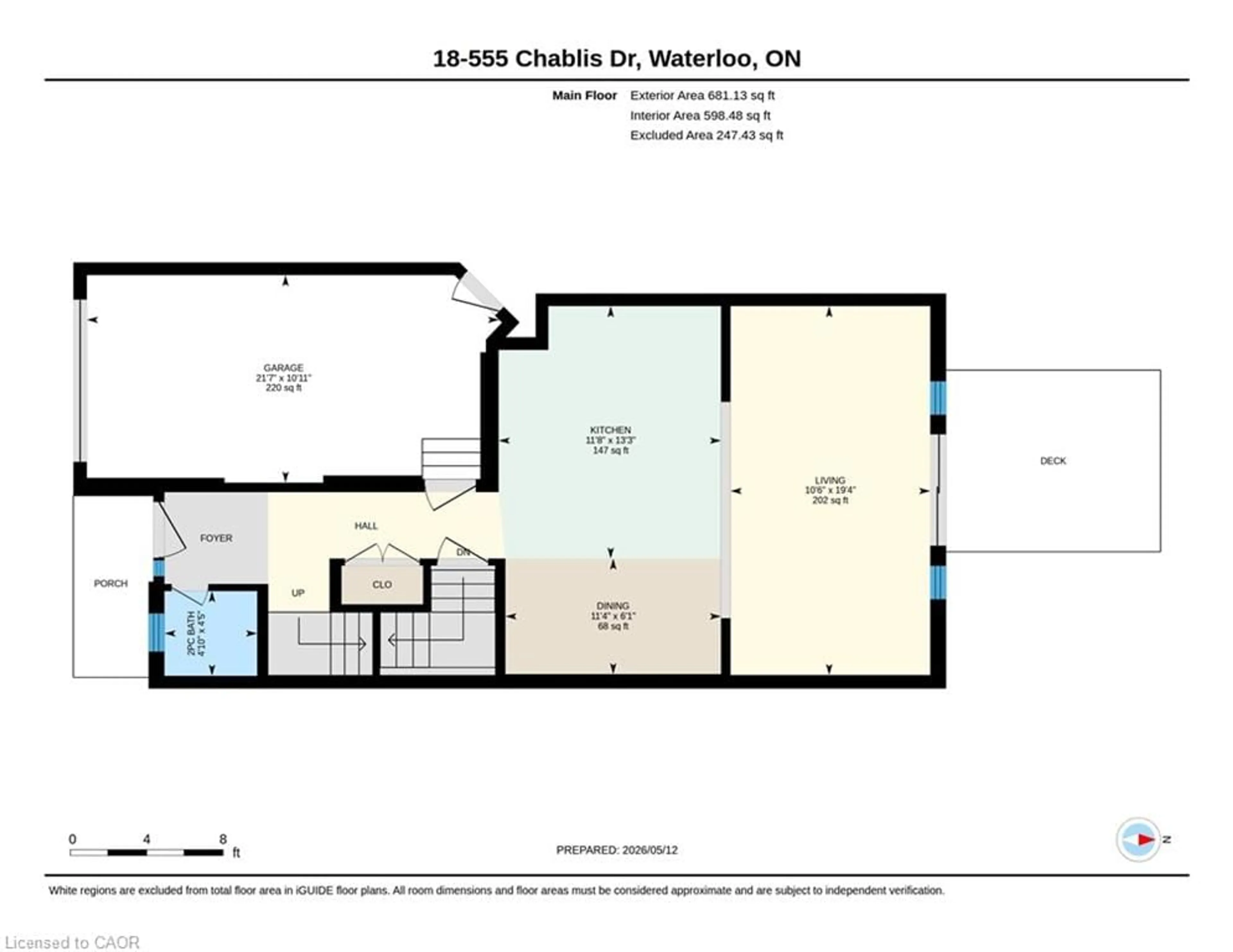 Floor plan for 555 Chablis Dr #18, Waterloo Ontario N2T 0A5