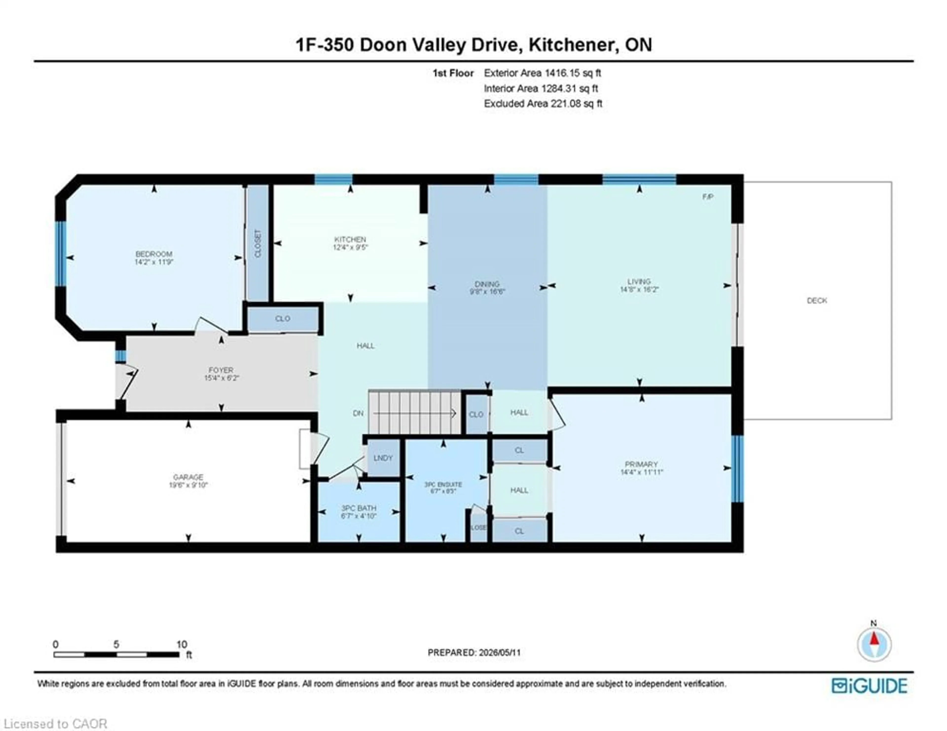 Floor plan for 350 Doon Valley Dr #1F, Kitchener Ontario N2P 3M9