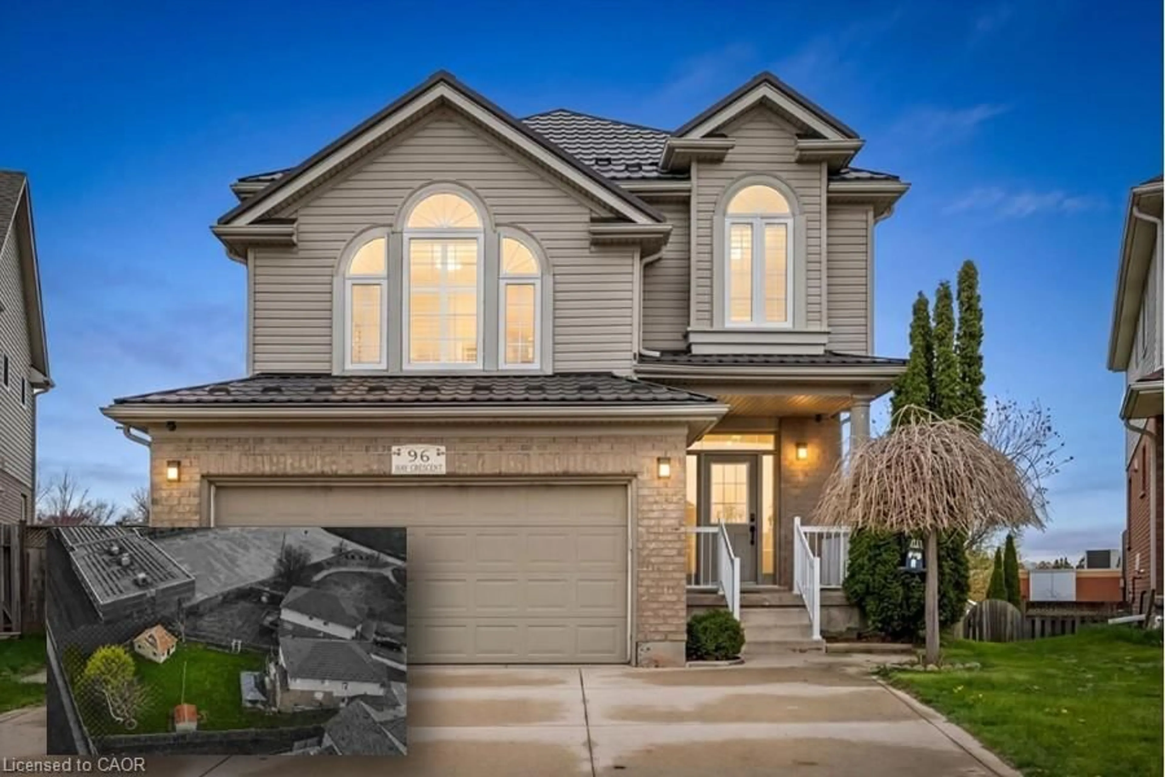 Home with vinyl exterior material, street for 96 Hay Cres, Cambridge Ontario N1P 1H7