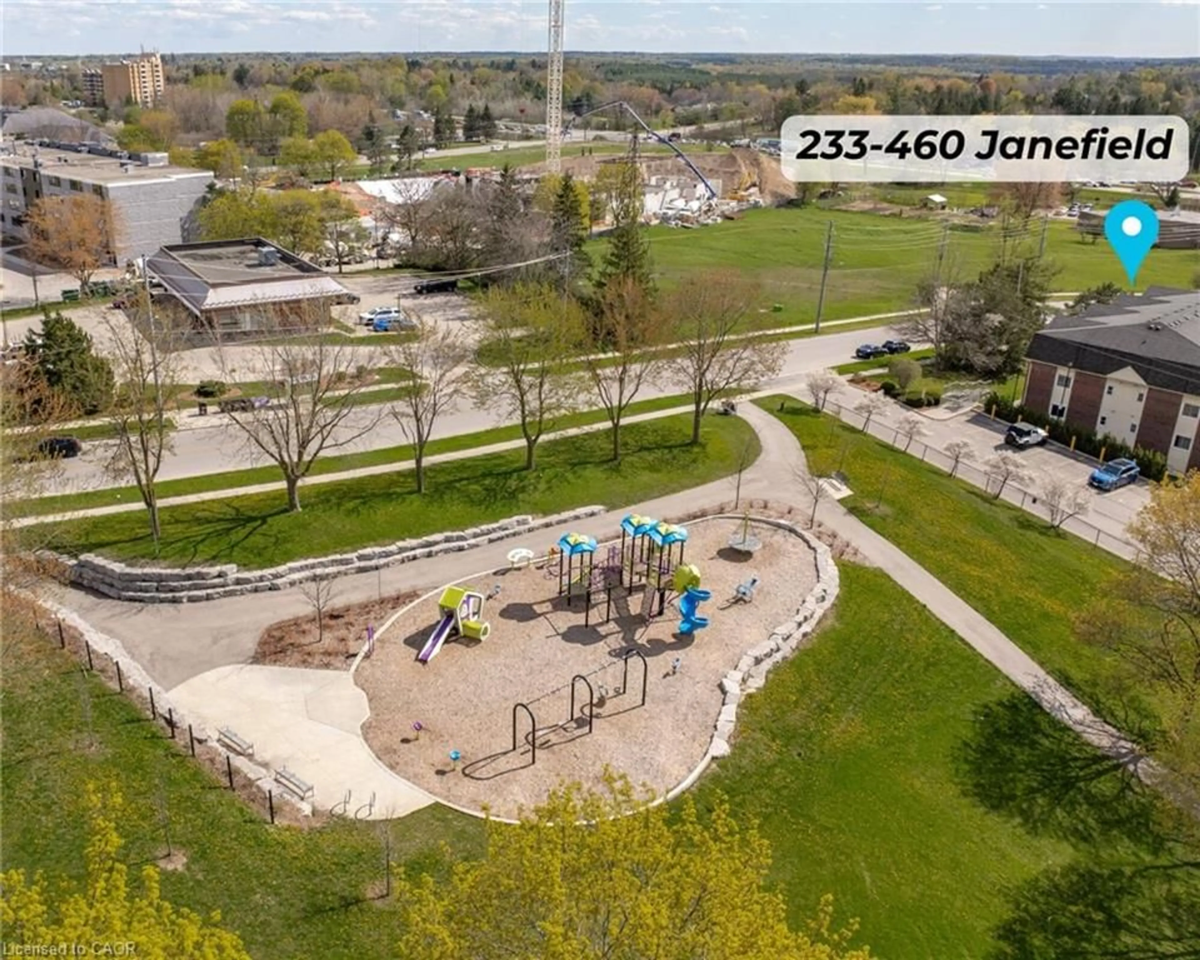 A pic from outside/outdoor area/front of a property/back of a property/a pic from drone, unknown for 460 Janefield Ave #233, Guelph Ontario N1G 4R8