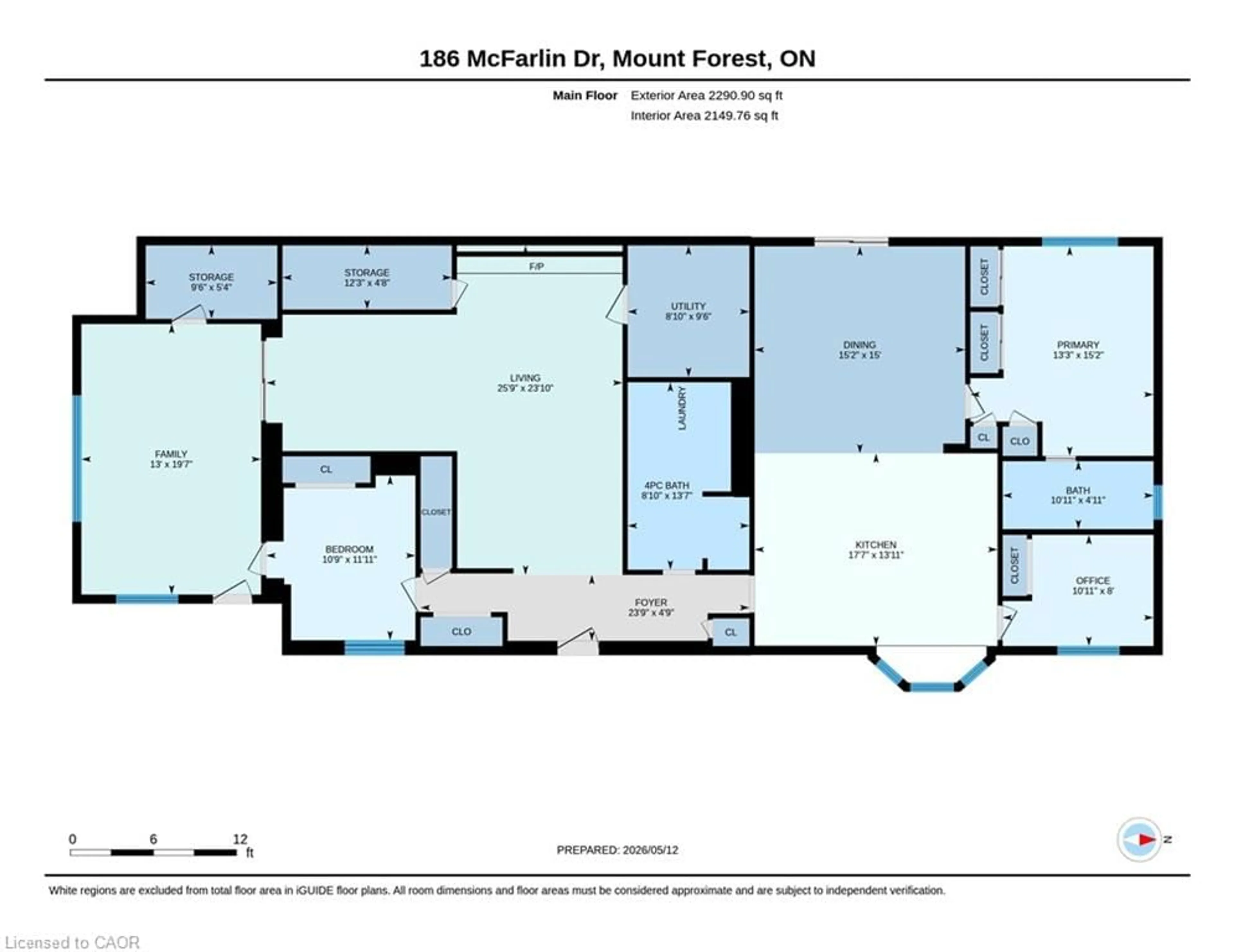 Floor plan for 186 Mcfarlin Dr, Mount Forest Ontario N0G 2L0