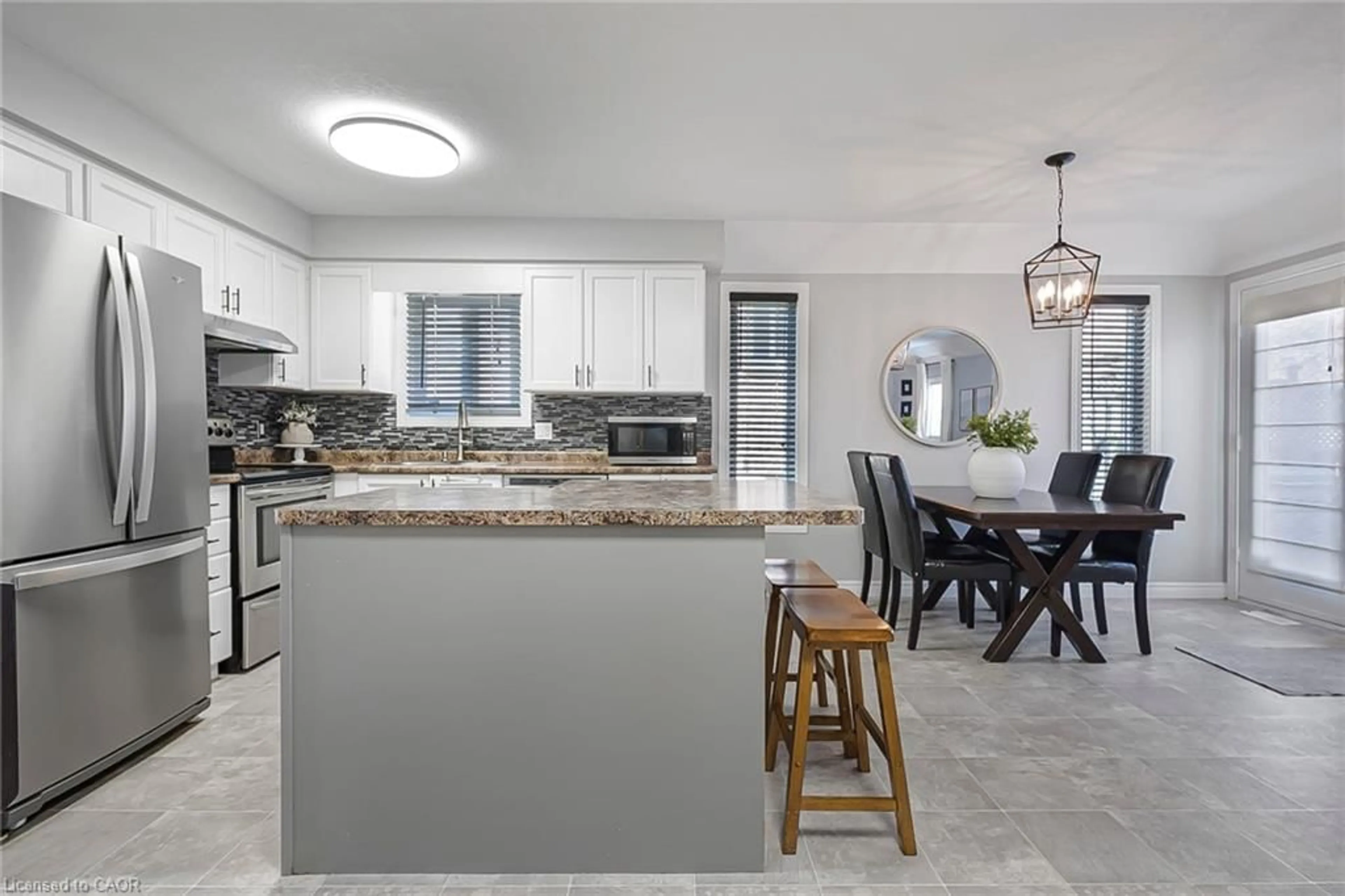 Open concept kitchen, ceramic/tile floor for 18 Mountain Mint Cres, Kitchener Ontario N2E 3R4