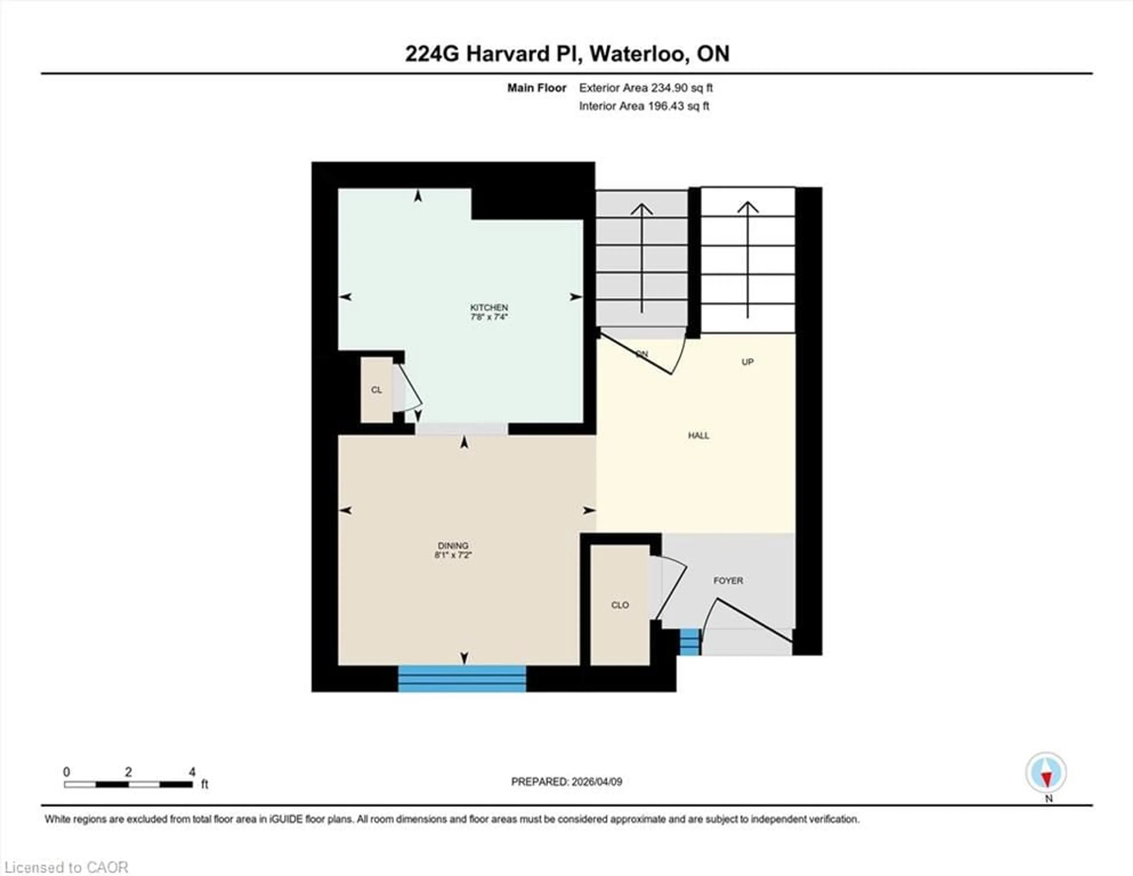 Floor plan for 224G Harvard Pl, Waterloo Ontario N2J 4G2