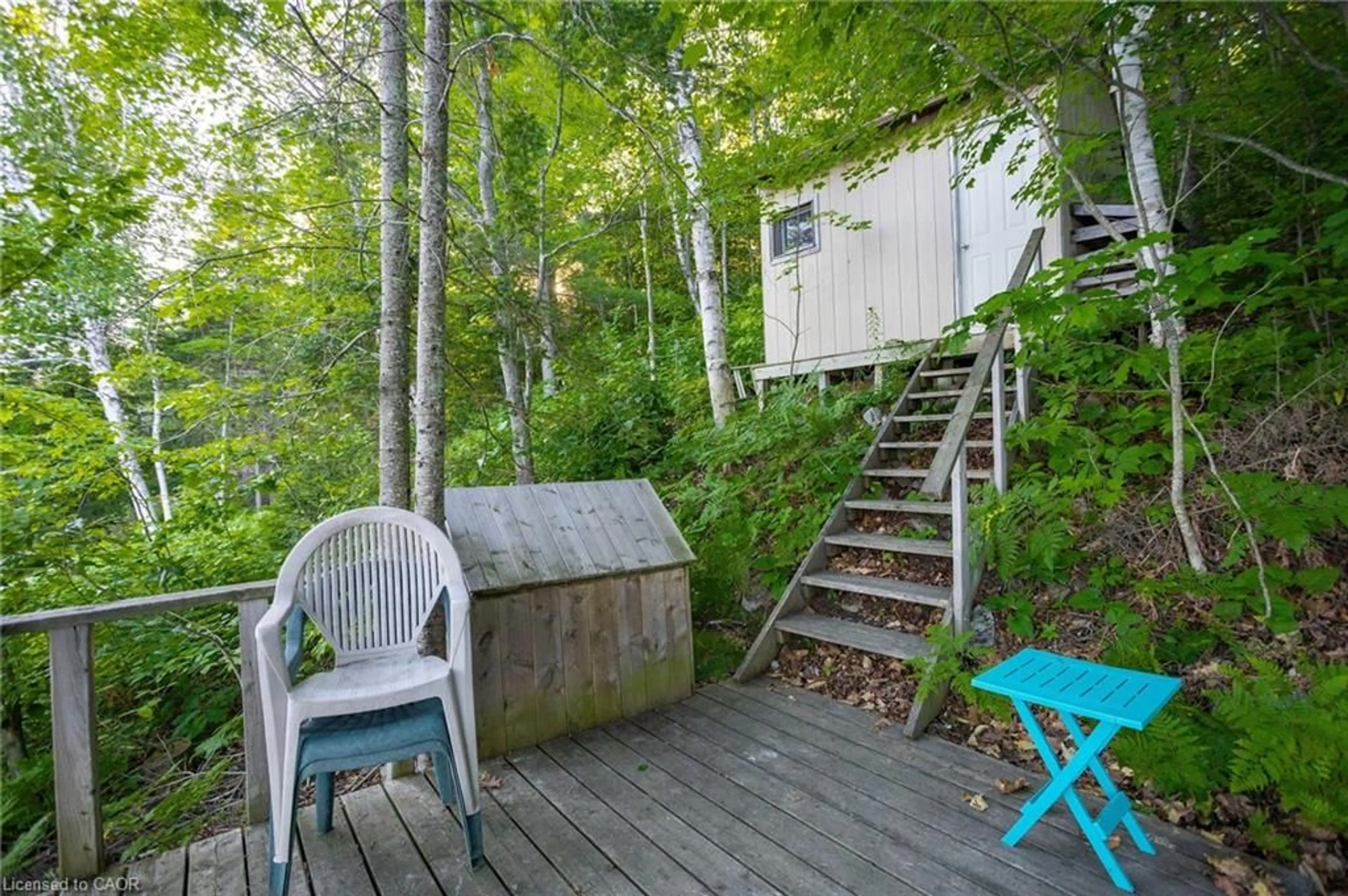 Patio, forest/trees view for 11 Mountain View Rd, Massey Ontario P0P 1P0