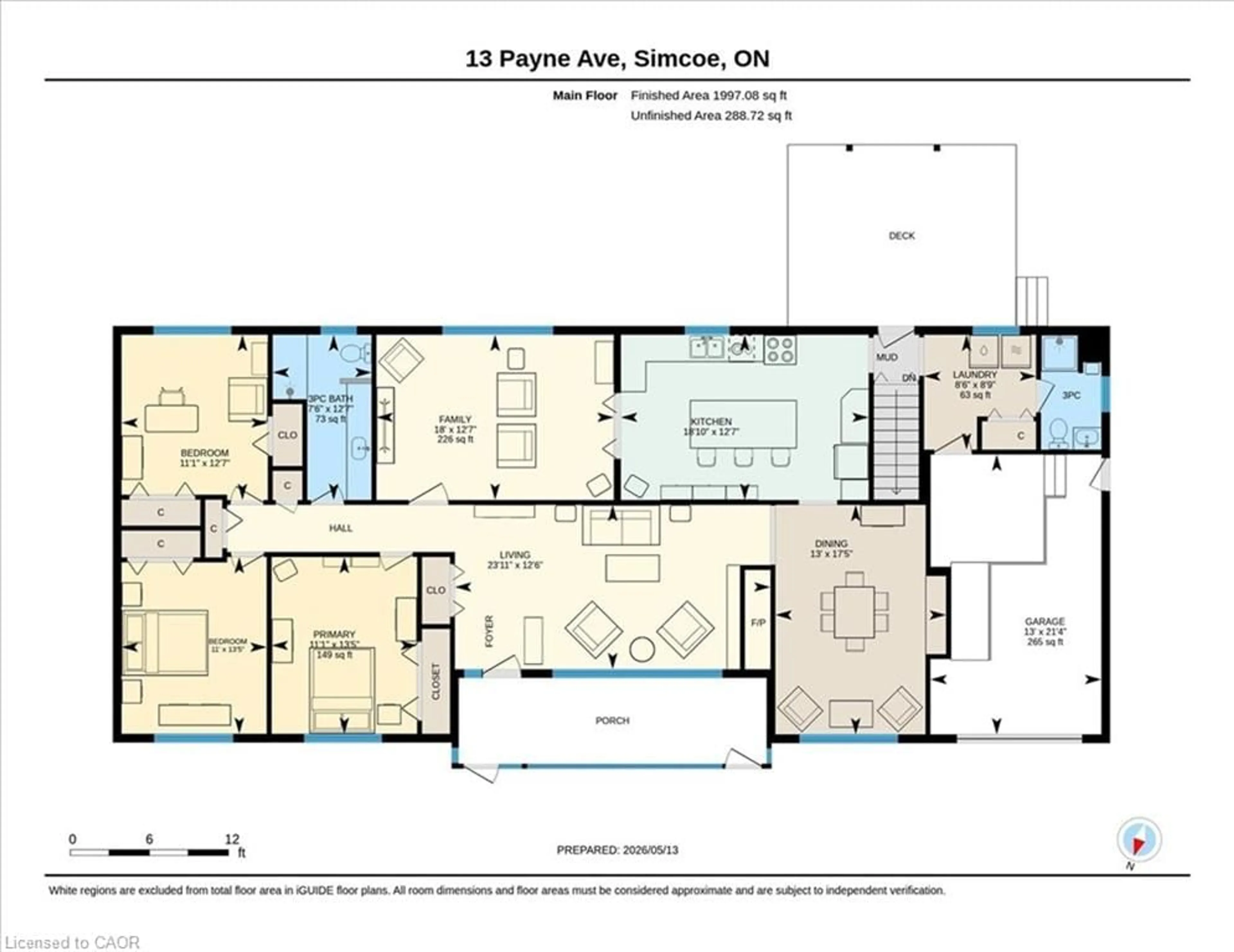 Floor plan for 13 Payne Ave, Simcoe Ontario N3Y 4C2