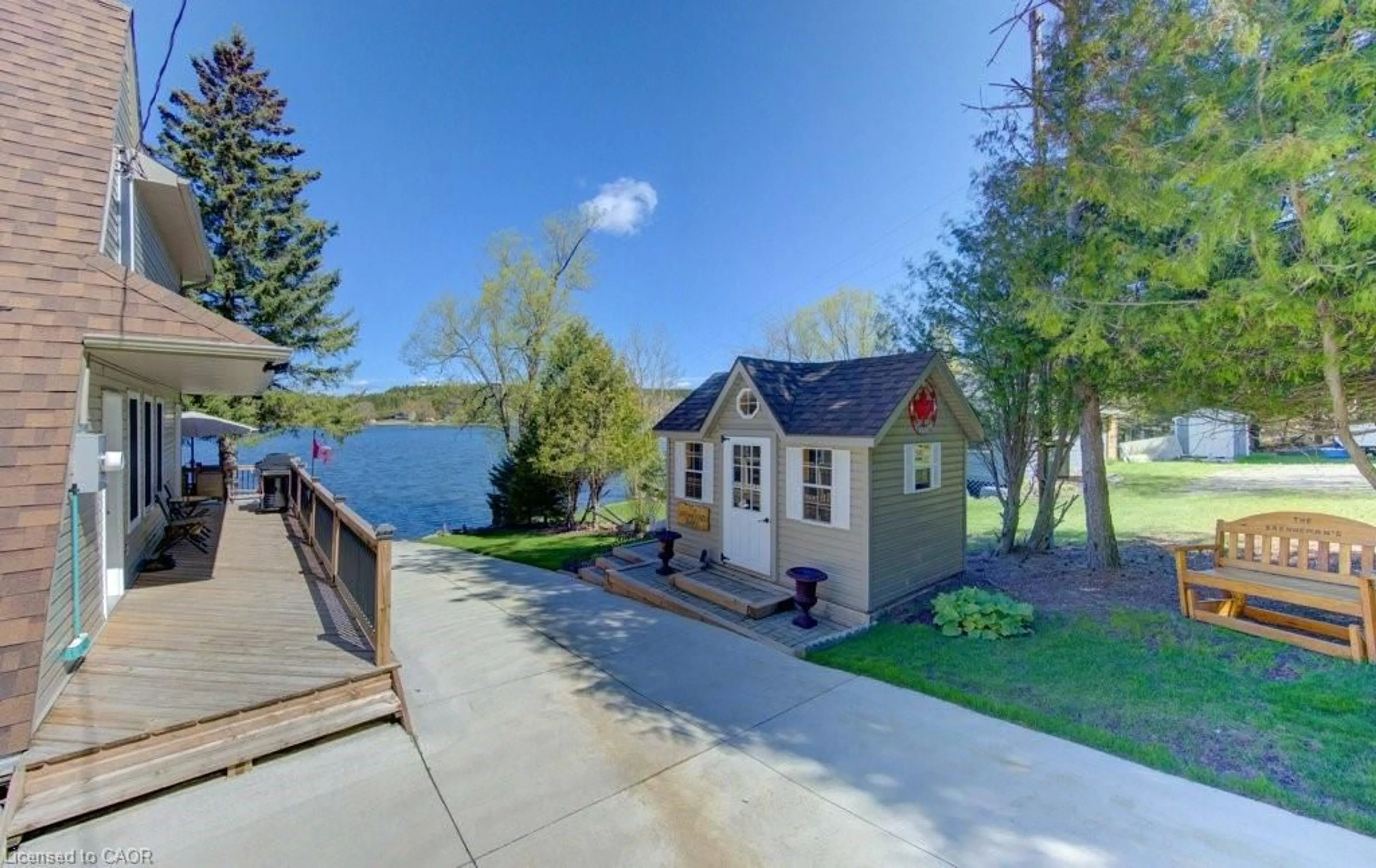 A pic from outside/outdoor area/front of a property/back of a property/a pic from drone, water/lake/river/ocean view for 208 Road 2, Conestogo Lake Ontario N0G 1P0