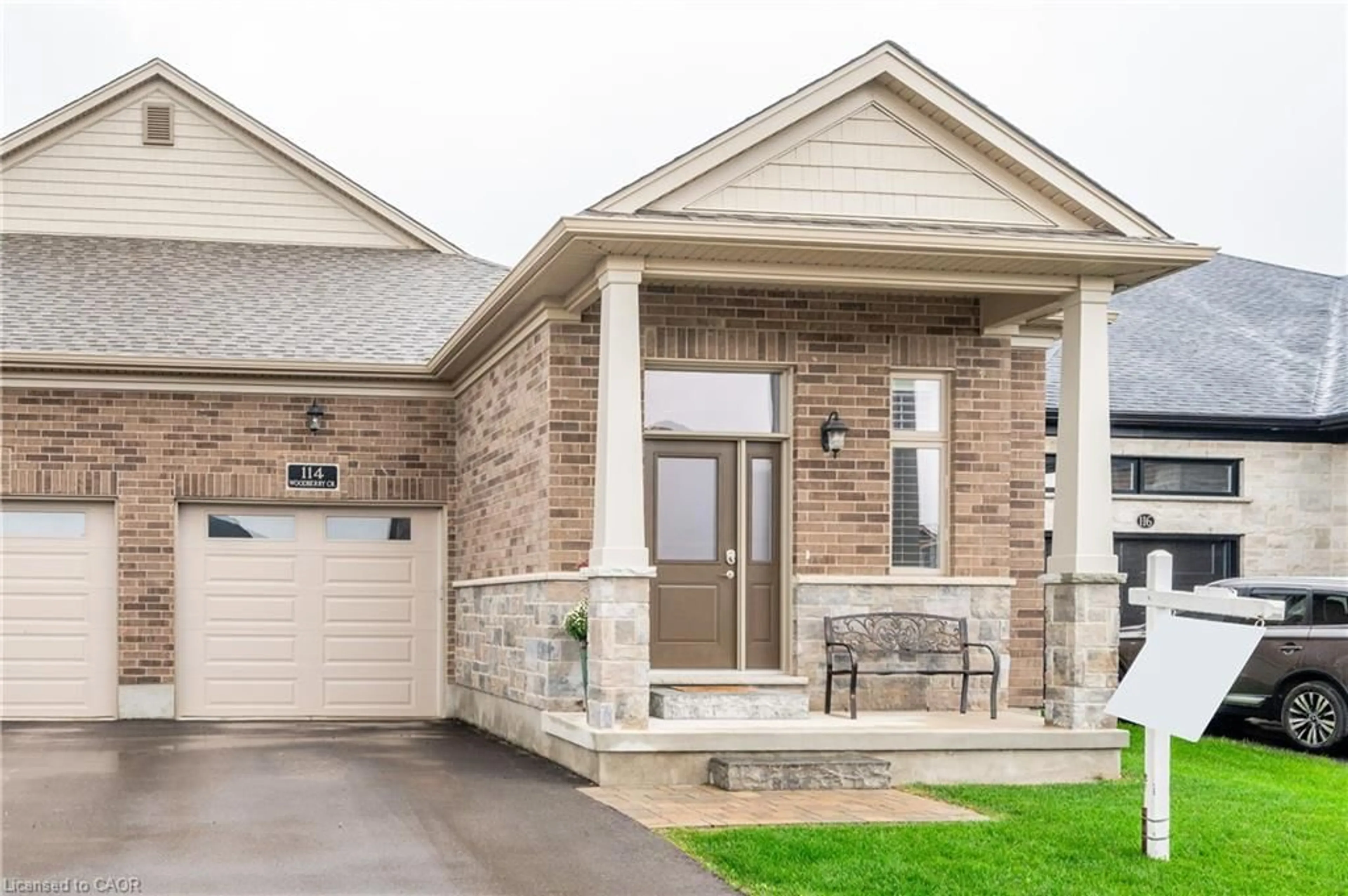 Home with brick exterior material, street for 114 Woodberry Cres, Elmira Ontario N3B 0E3